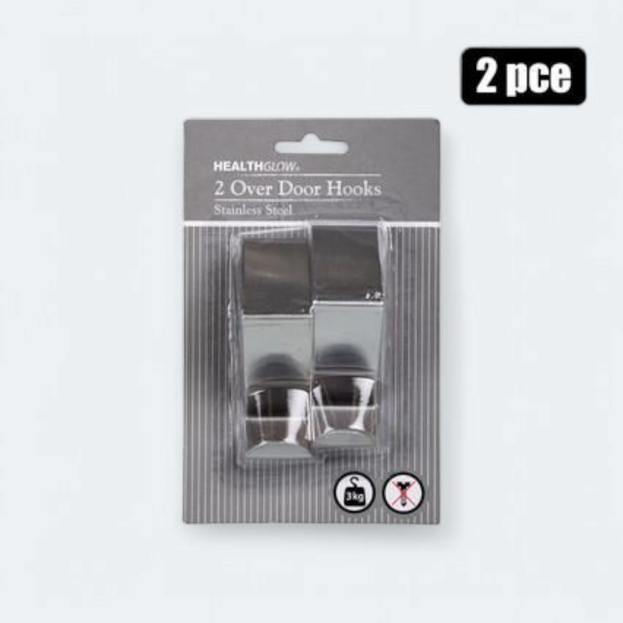 Hook Hanger Stainless Steel Over Door 2pack