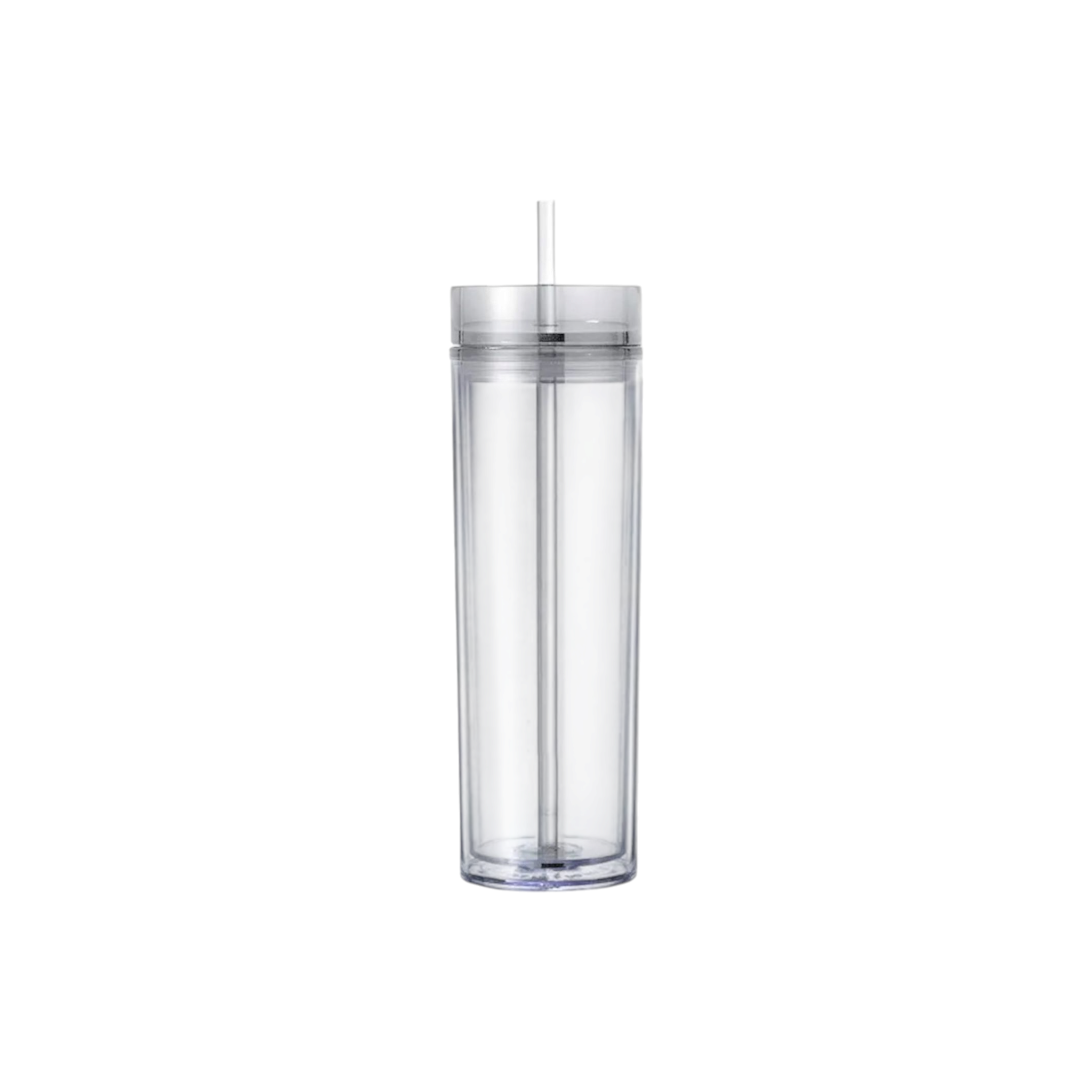 473ml Skinny Drinking Tumbler Acrylic Reusable with Lid and Straw
