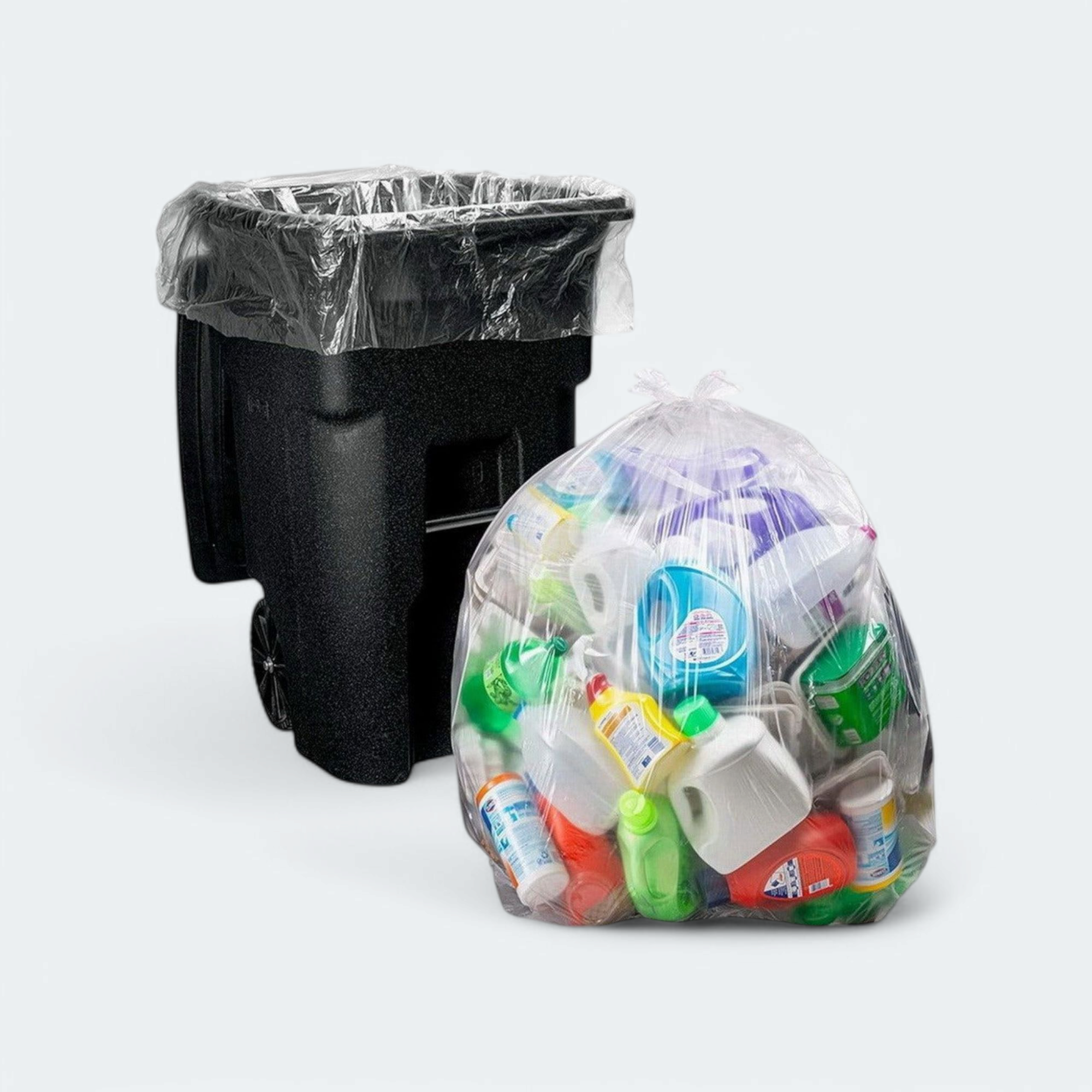 Refuse Bags 75x95cm 50microns Clear Plastic 100pack