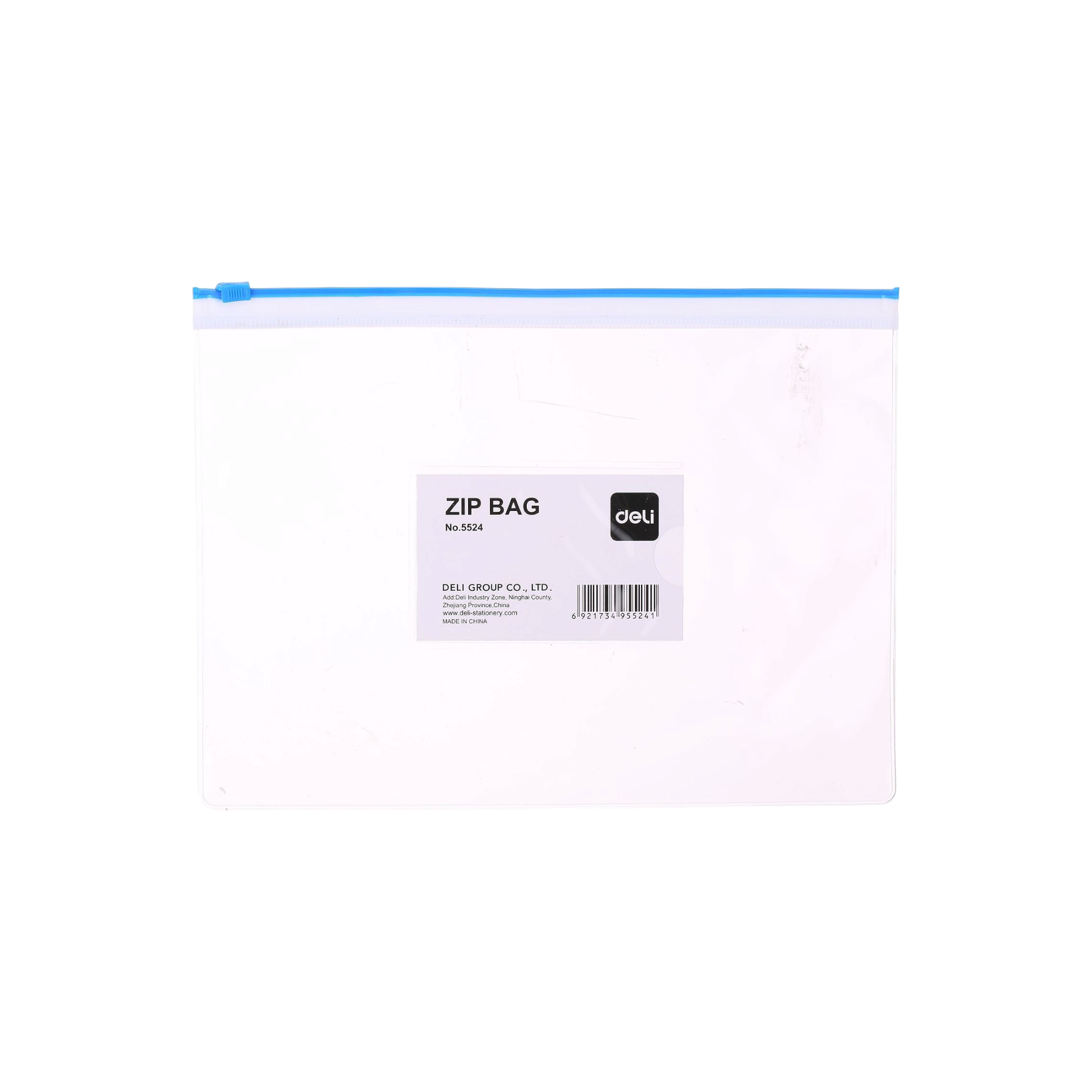 Deli PVC A5 Zip Bag with Expandable Gusset