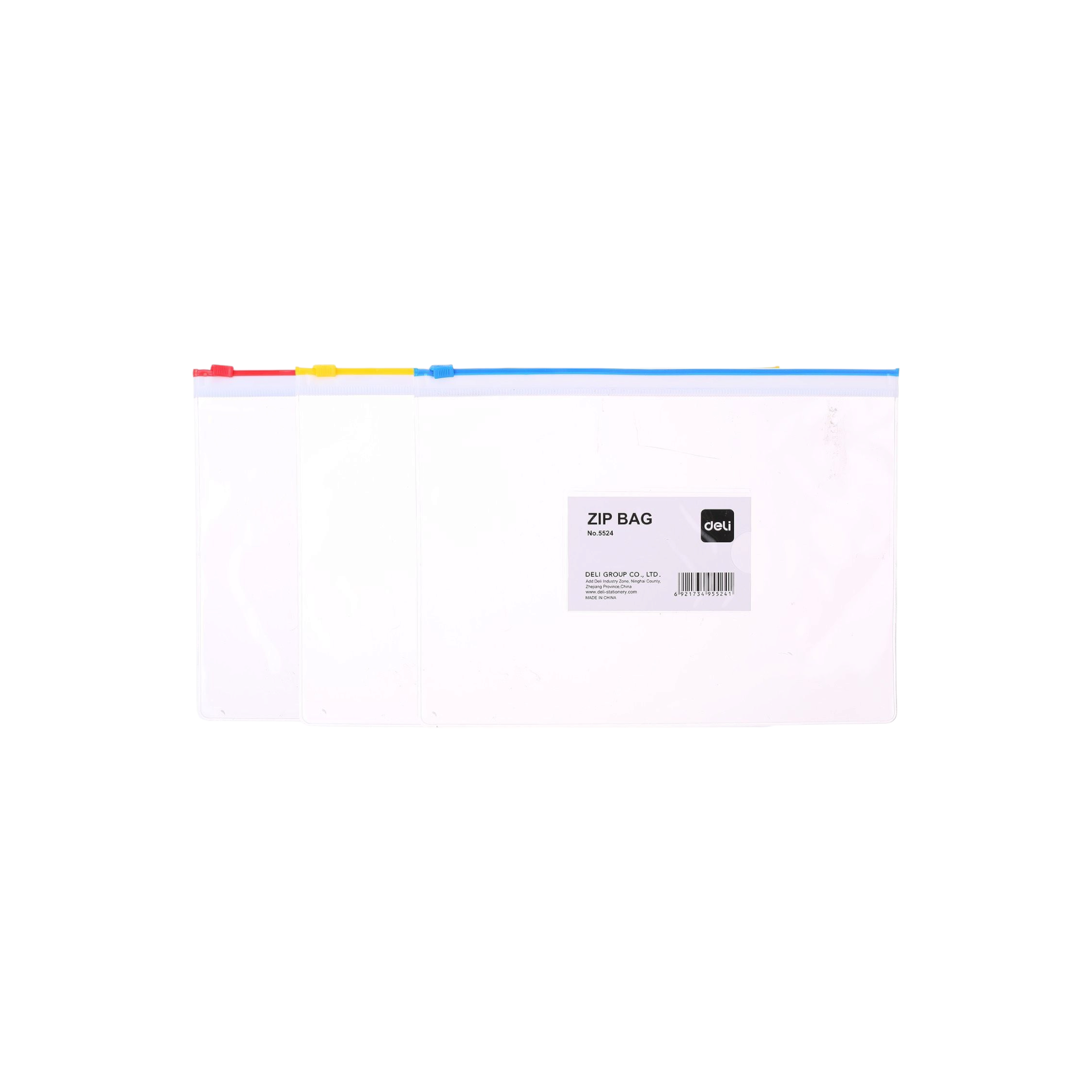 Deli PVC A5 Zip Bag with Expandable Gusset