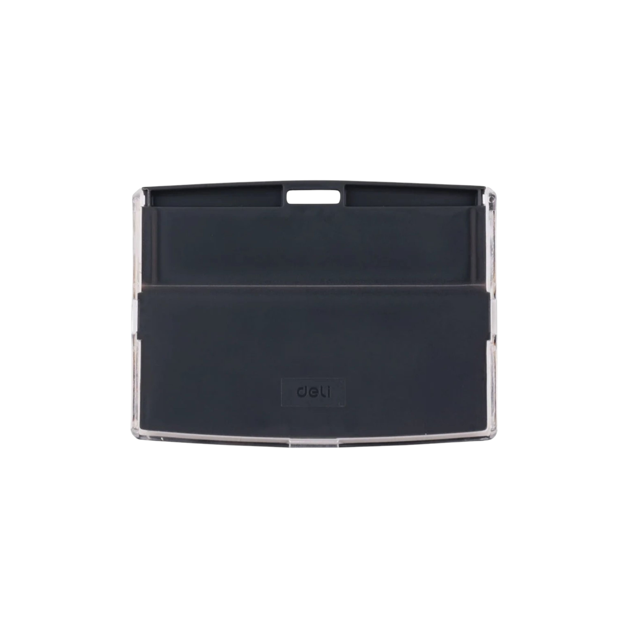 Deli Name Badge Black Card with Horizontal Lanyard 85x53mm 8304