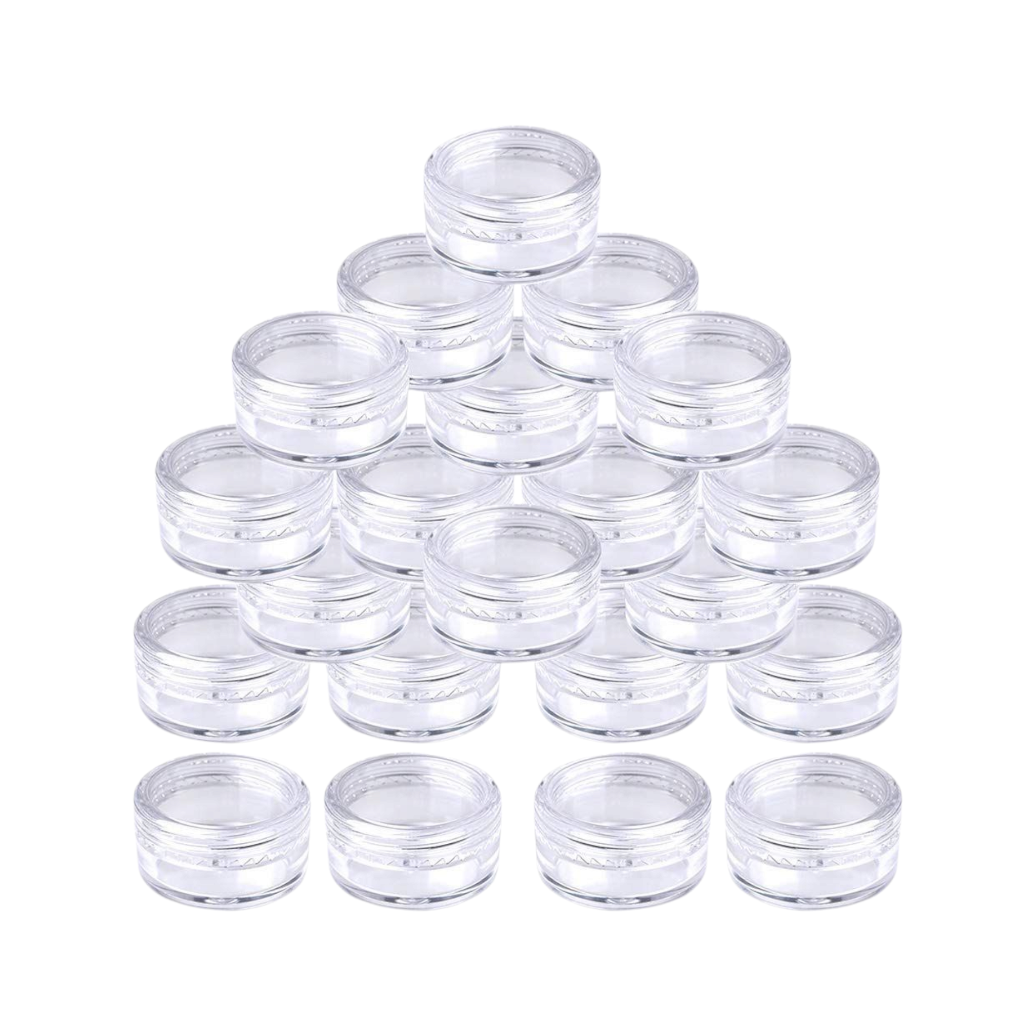 20g Acrylic Cosmetic Container Plastic Jar with Lid Crystal Clear 3pack