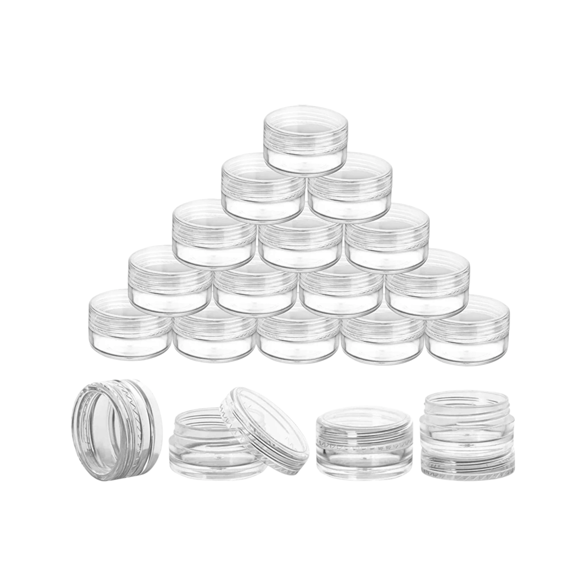 20g Acrylic Cosmetic Container Plastic Jar with Lid Crystal Clear 3pack