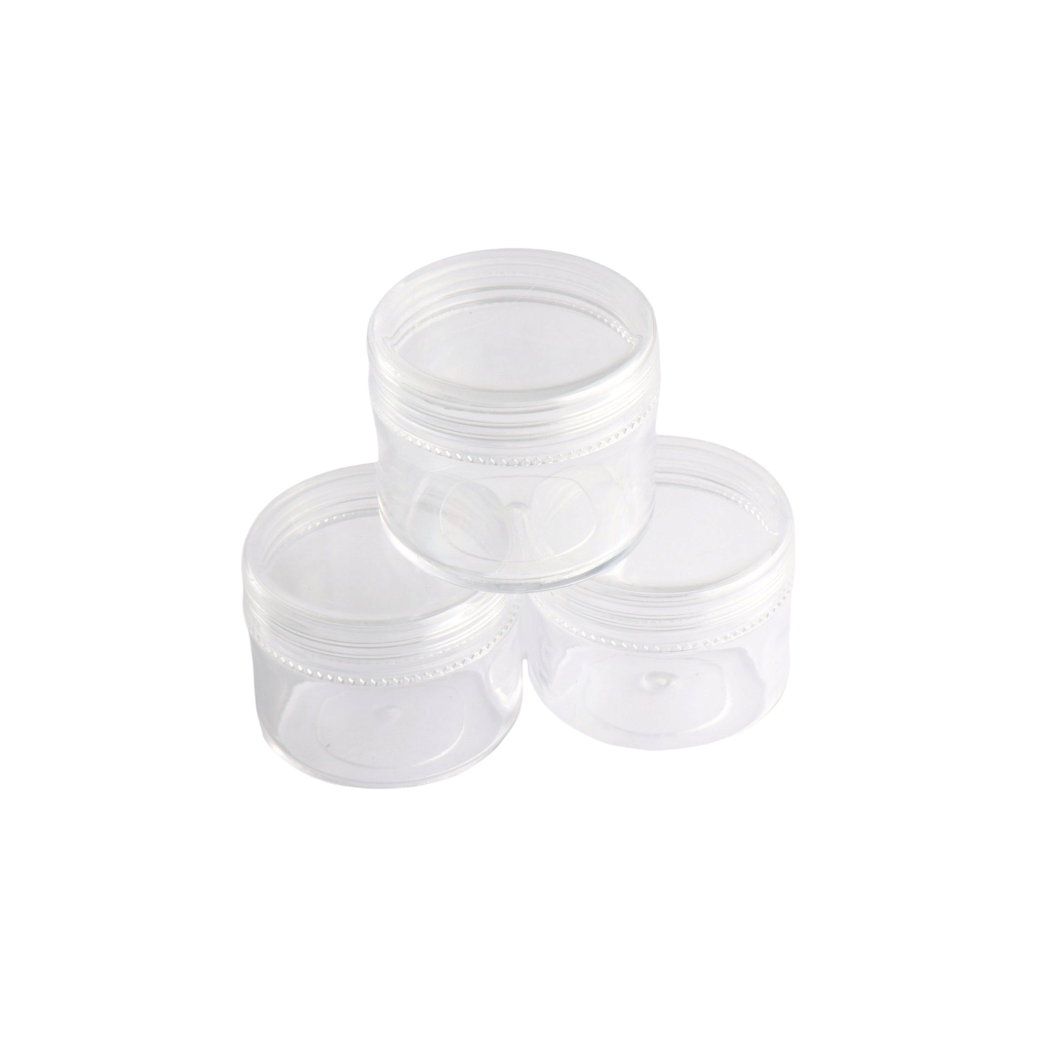 20g Acrylic Cosmetic Container Plastic Jar with Lid Crystal Clear 3pack