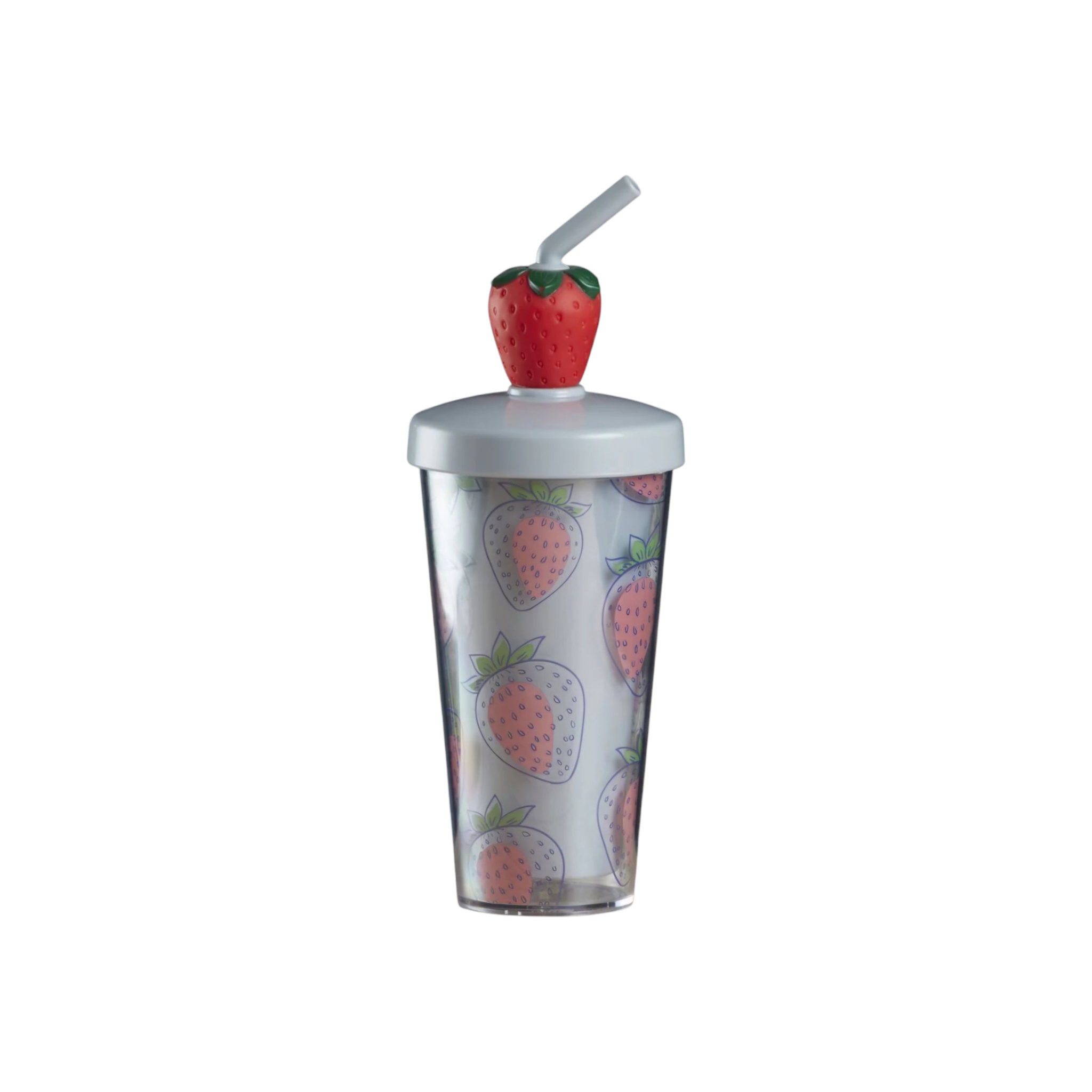 Acrylic Smoothie Tumbler Cup 450ml with Straw and Lid Ice Cream XBOT142