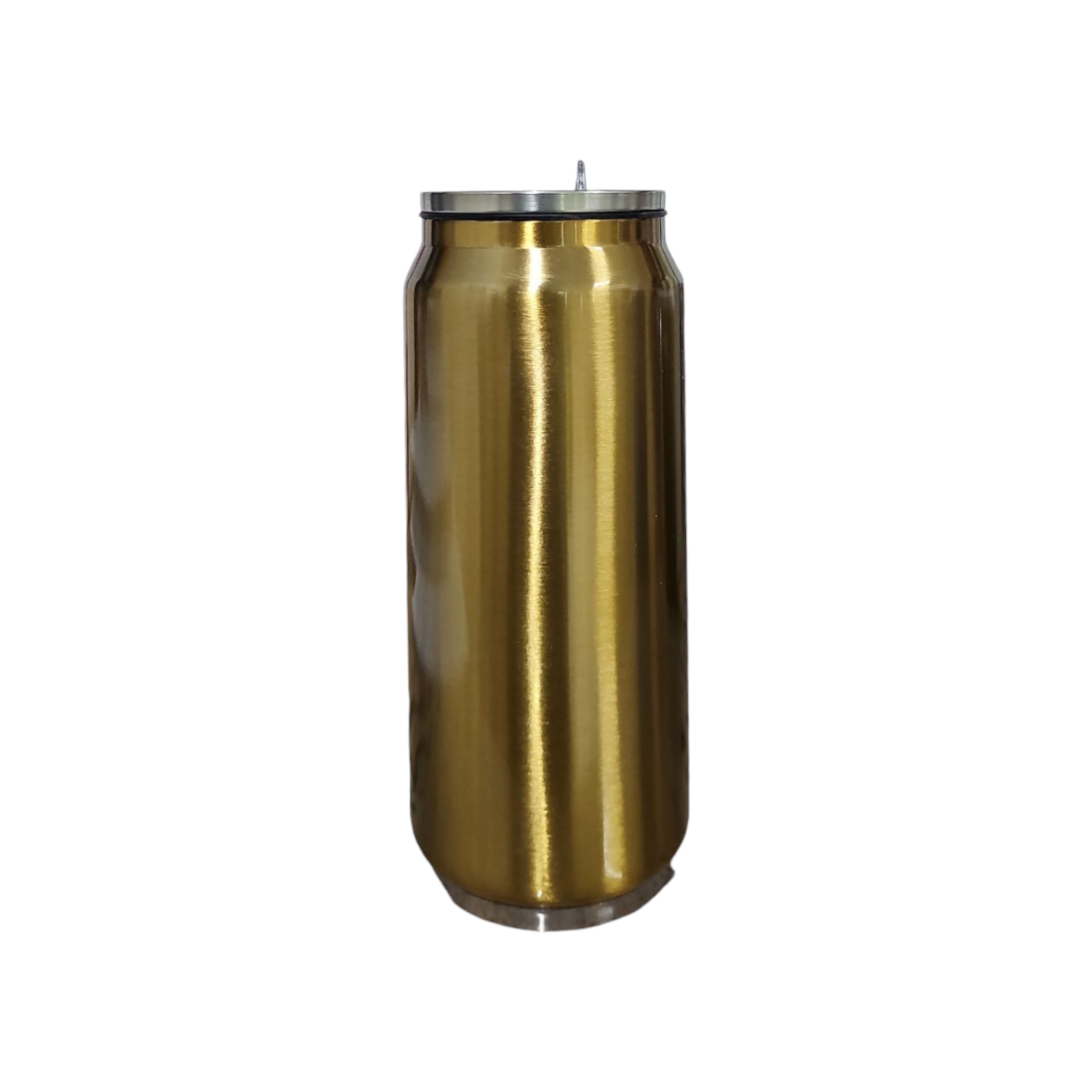 Can Shaped 500ml Thermos Drinking Bottle Flask Stainless Steel Vacuum Cup 18x6.4cm Retractable Straw