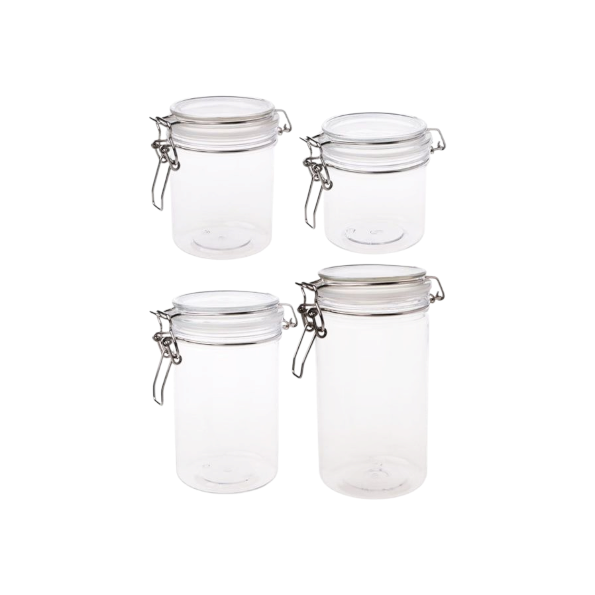 Airtight Plastic Preserve Jar Container with Clip Clamp Lid