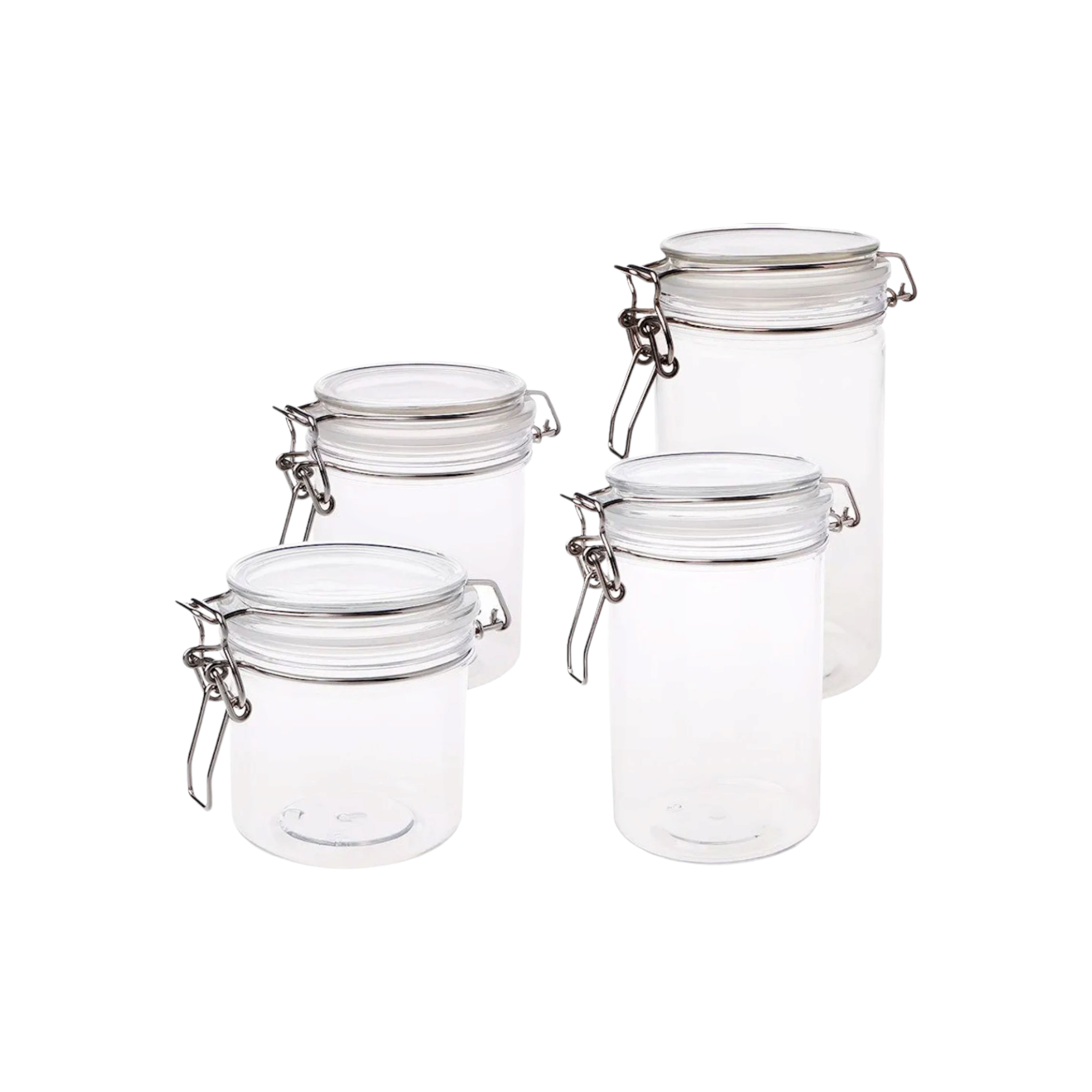 Airtight Plastic Preserve Jar Container with Clip Clamp Lid