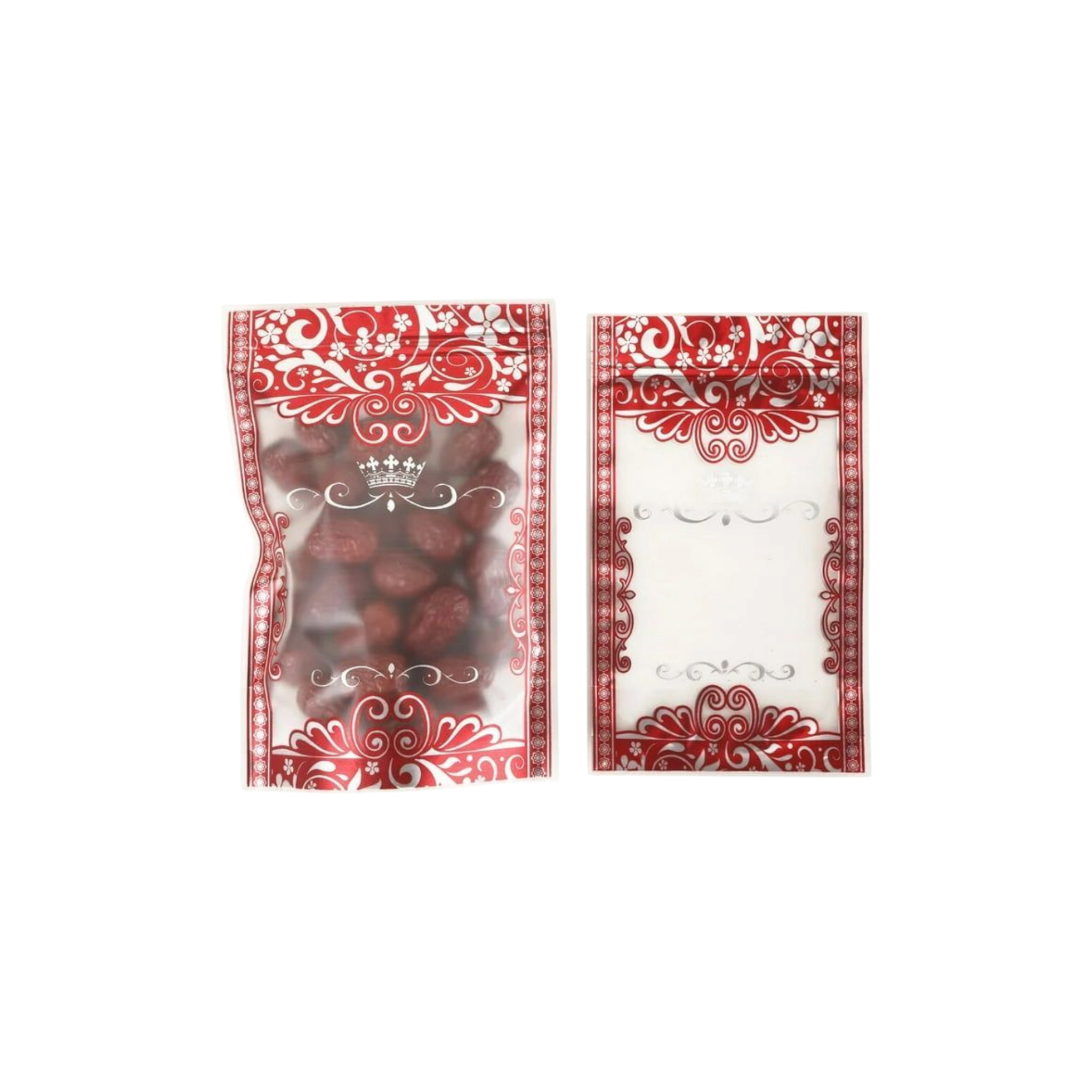 Food Saver Zip Lock Pouch Bag Stand-Up Patterend Resealable Storage Packaging 10pack