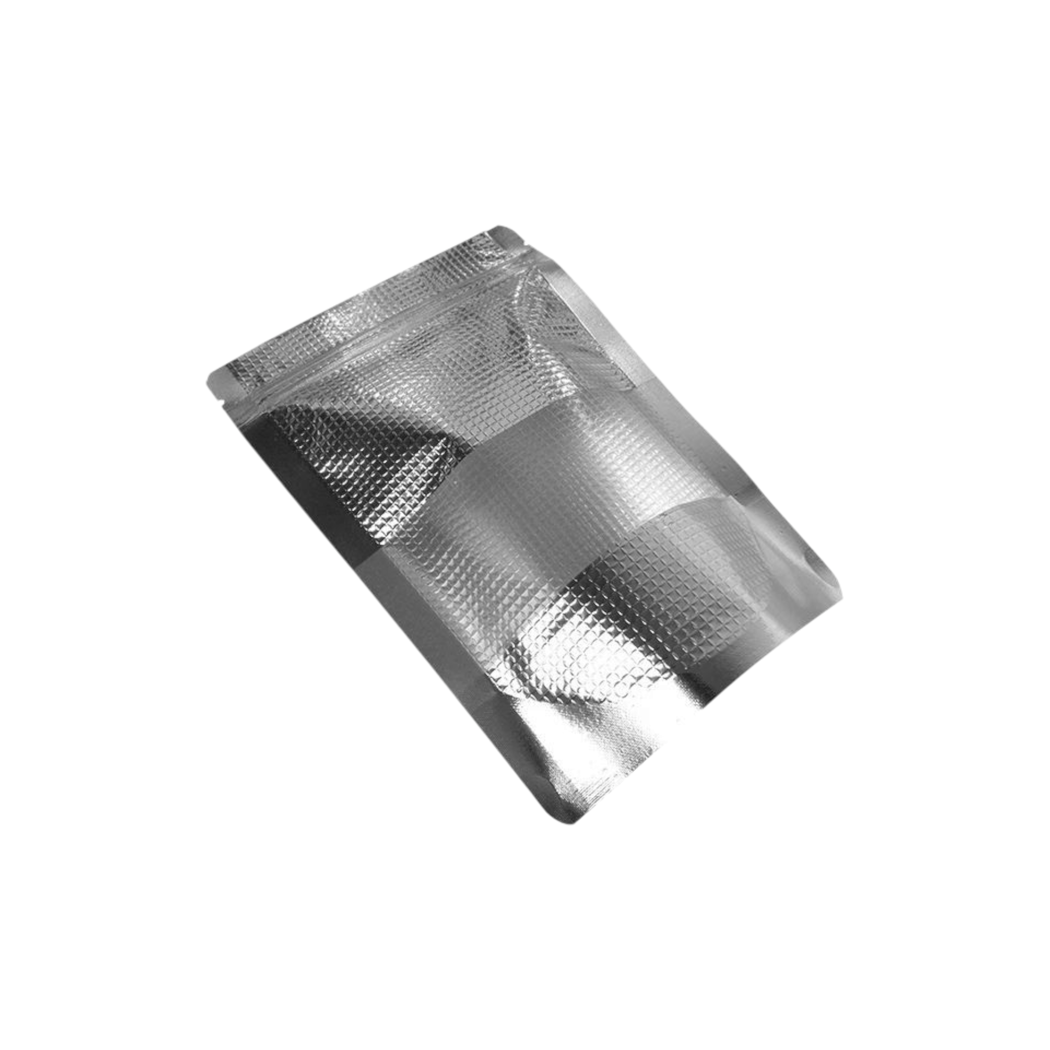 Aluminium Silver Embossed Metalized Zip Lock Resealable Stand-Up Foil Bag with Window 10pack