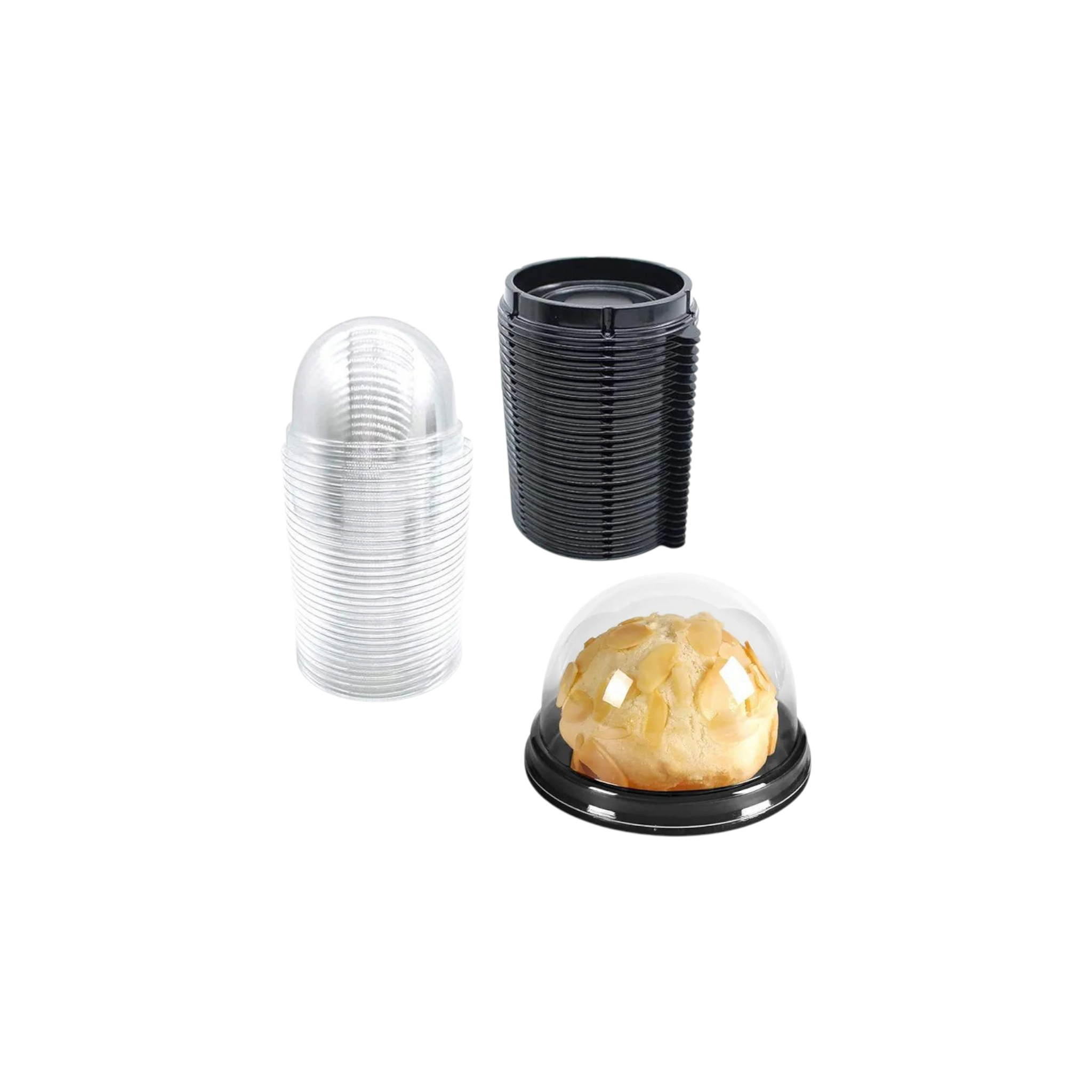 Disposable Mini Dessert Cupcake Dome Round with Base 7cm 10pack