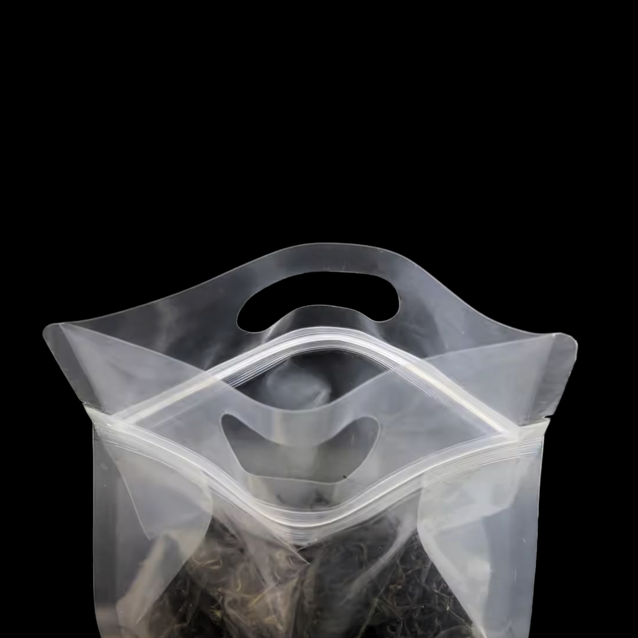 Food Grade Laminated Zip Lock Stand-Up Carry Plastic Bags Frosted with Handle & Flat Bottom 10pack