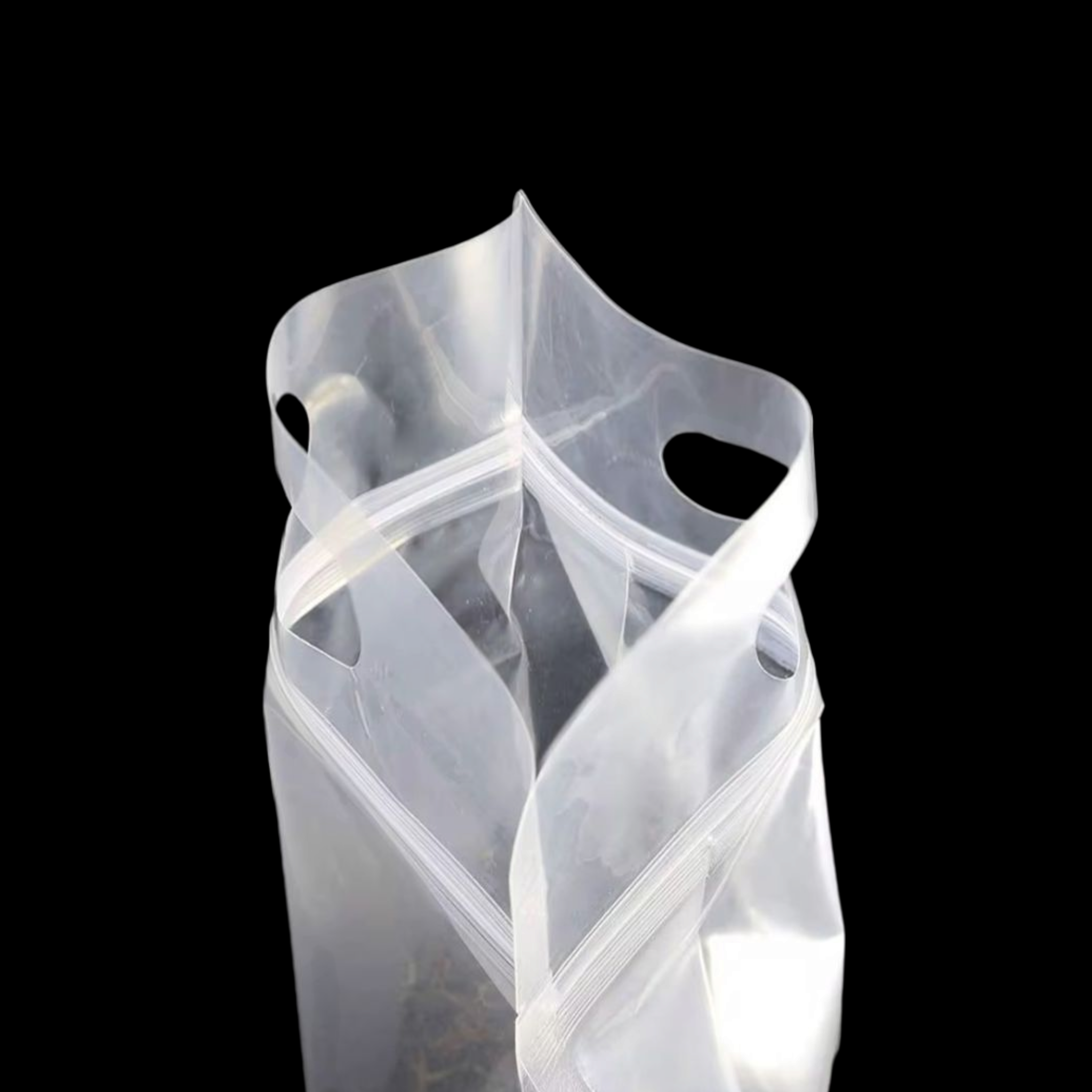 Food Grade Laminated Zip Lock Stand-Up Carry Plastic Bags Frosted with Handle & Flat Bottom 10pack