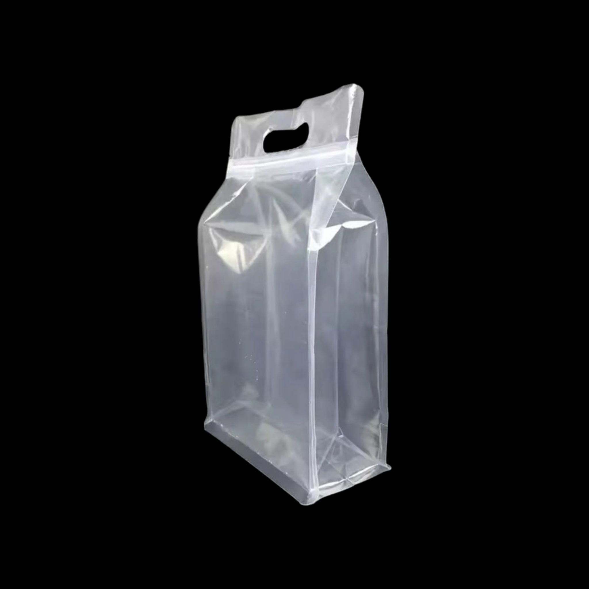 Food Grade Laminated Zip Lock Stand-Up Carry Plastic Bags Frosted with Handle & Flat Bottom 10pack