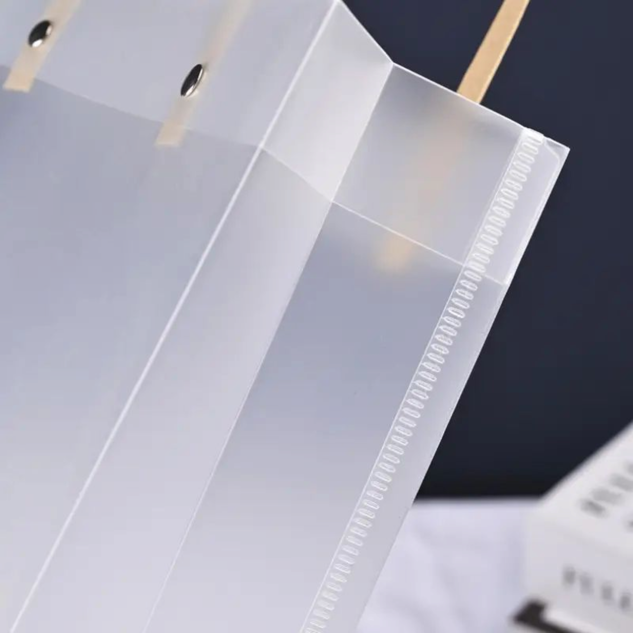 PVC Gift Box Bag Square Frosted with Brown Straw Handle