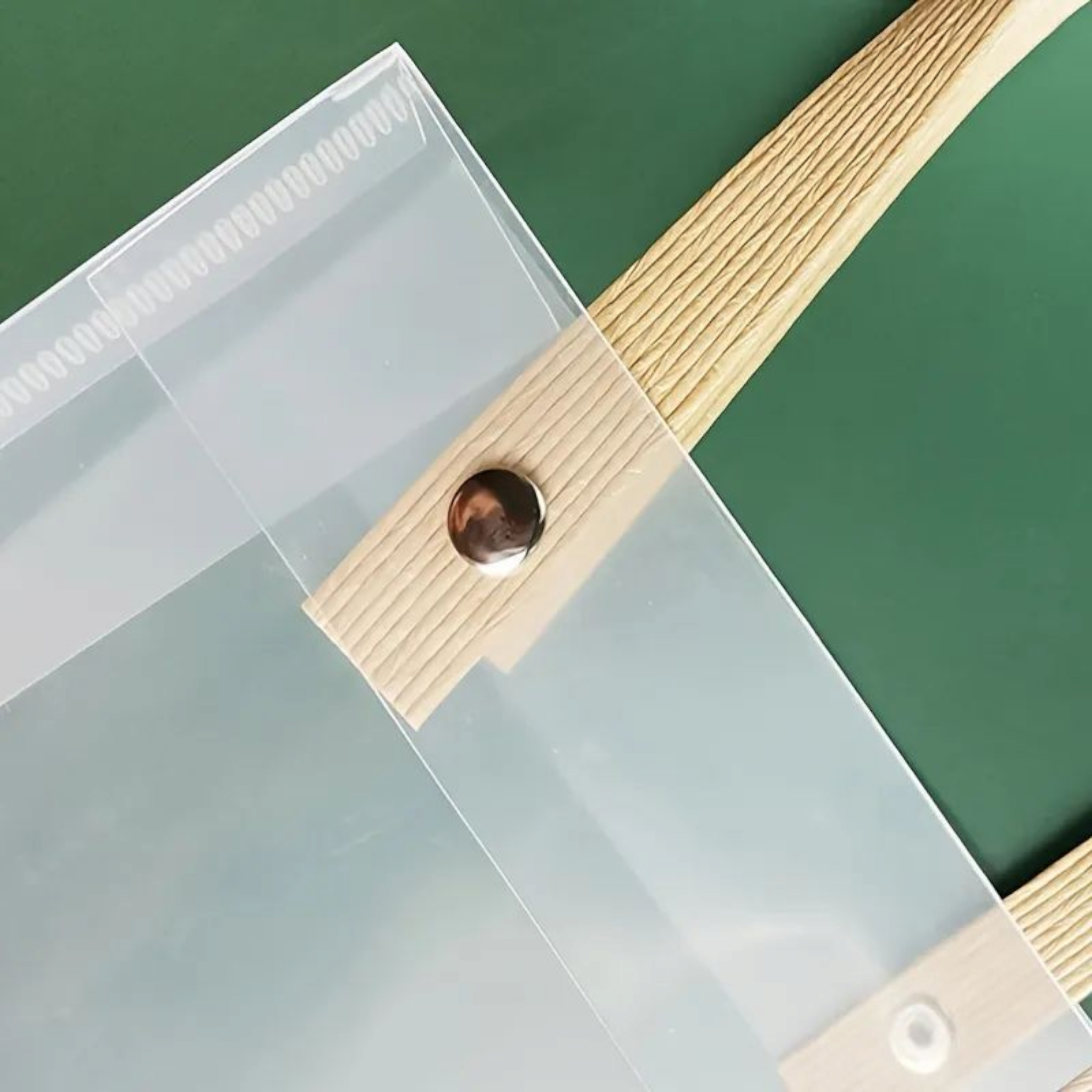 PVC Gift Box Bag Square Frosted with Brown Straw Handle