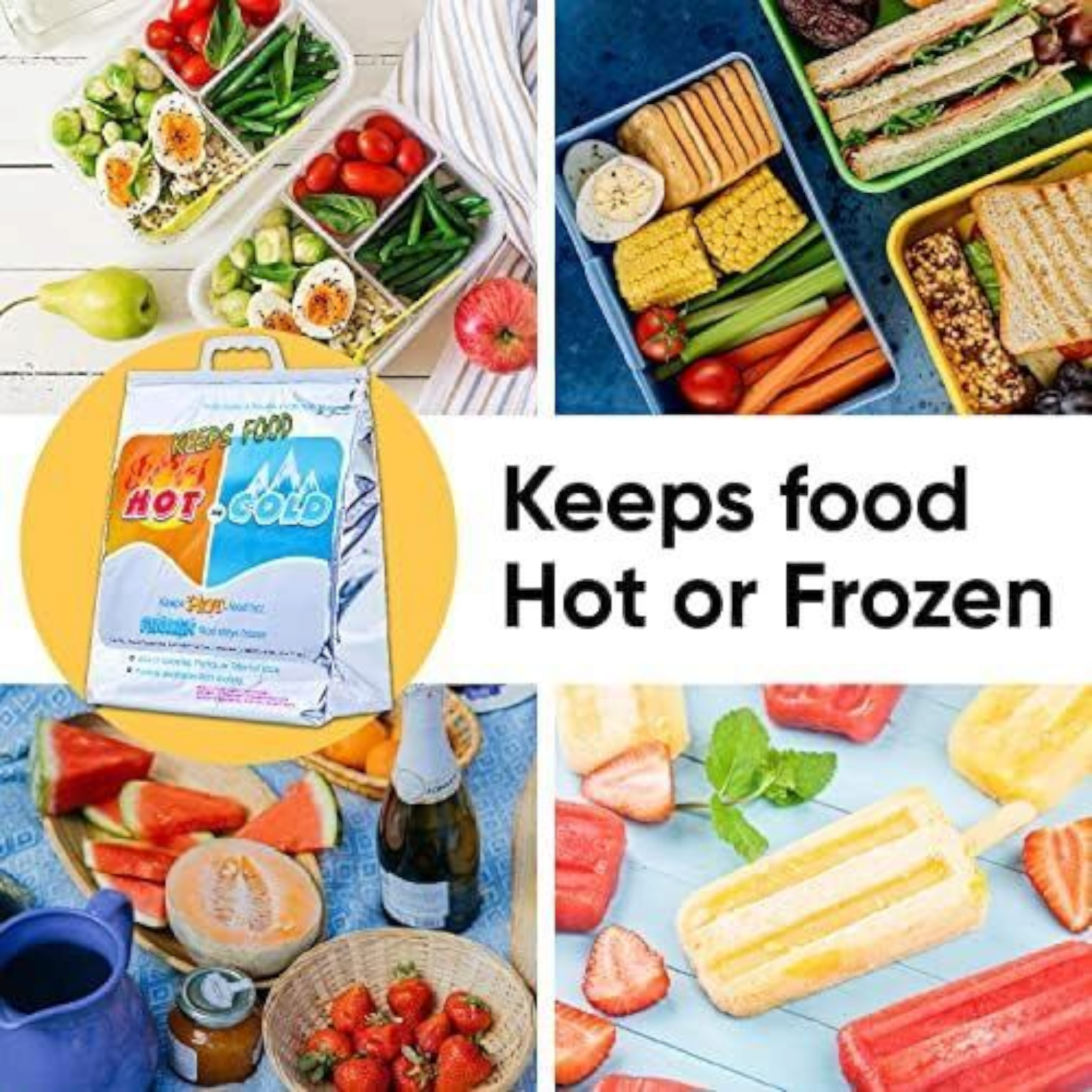 Thermal Food Insulation Carry Bag Hot & Cold Aluminium Foil 47x47+6cm