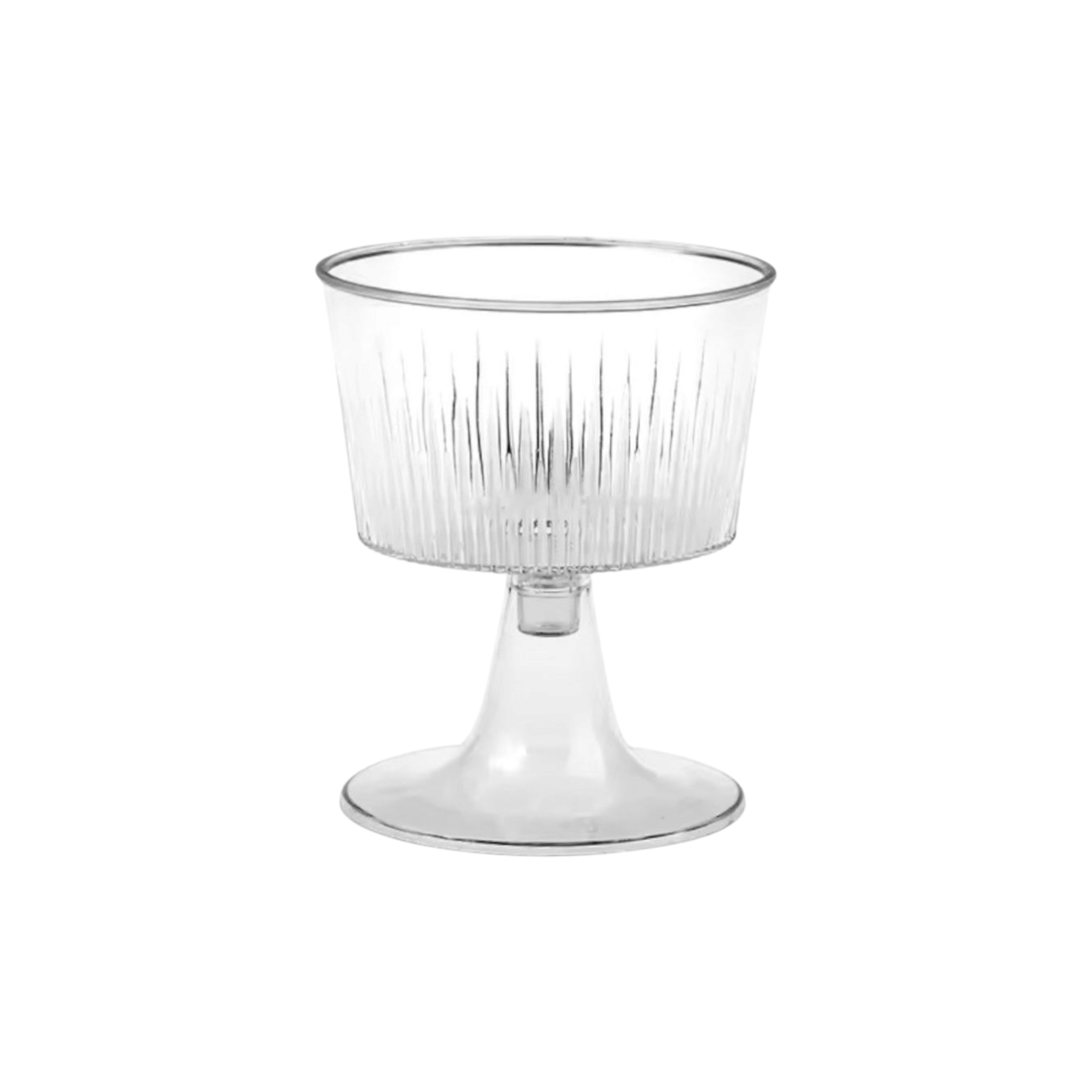 Acrylic Plastic Mini Stem Ribbed Reusable Dessert Cups 120ml 10pcs 6.3x7.2cm