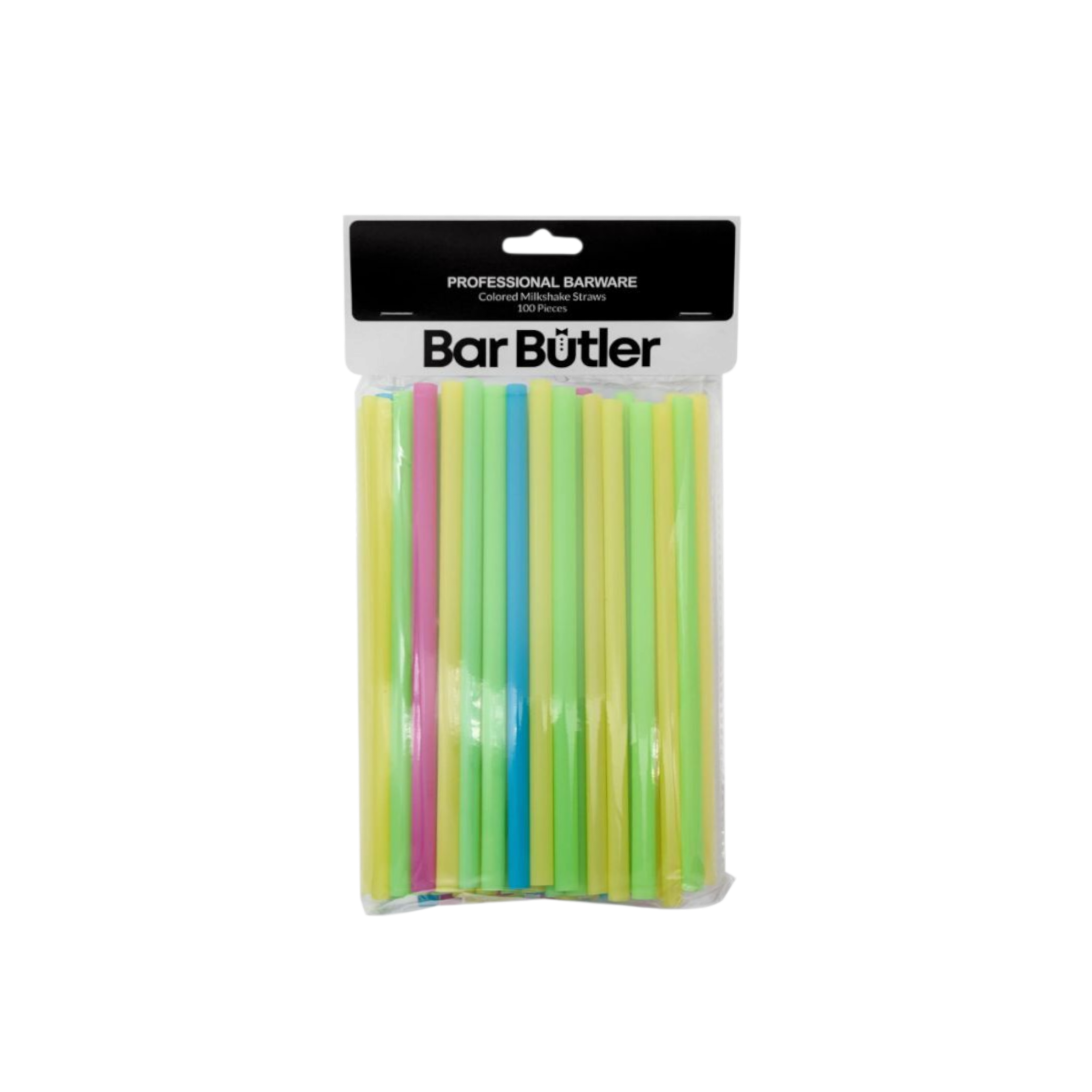 Bar Butler Milkshake Smoothie Straws 7.5mm Assorted Colours 100pack 28184
