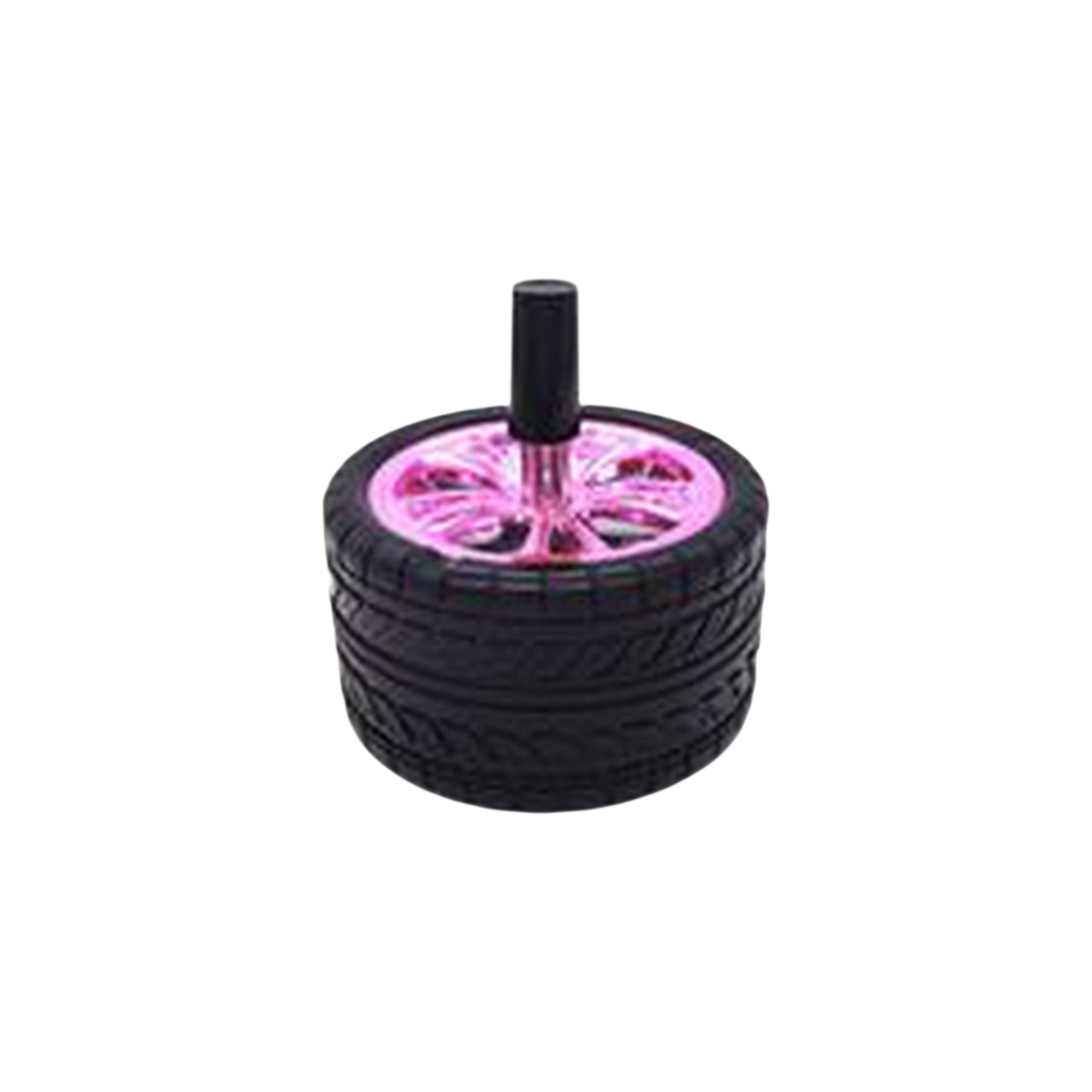 Ashtray Rotating Rubber Tire Hub Push Down Holder Large