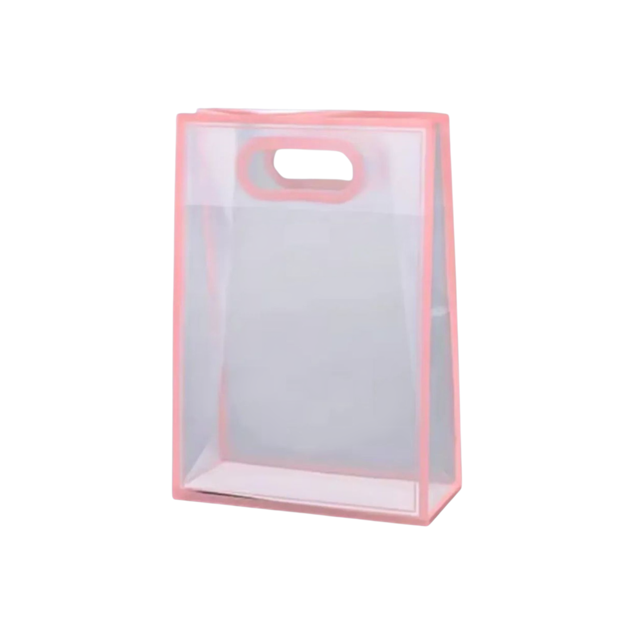 PVC Boutique Gift Shopping Bags with Color Border & Die Cut Handle 35x24x10cm