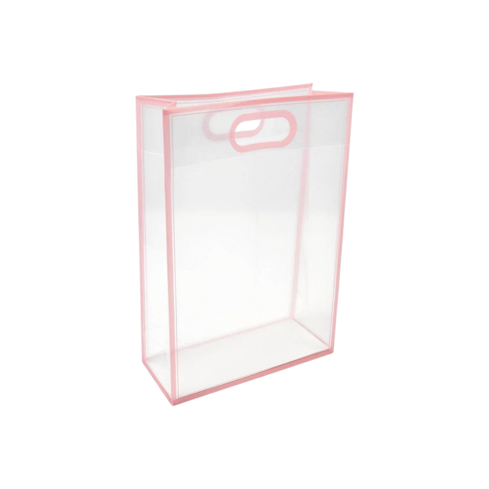 PVC Boutique Gift Shopping Bags with Color Border & Die Cut Handle 35x24x10cm