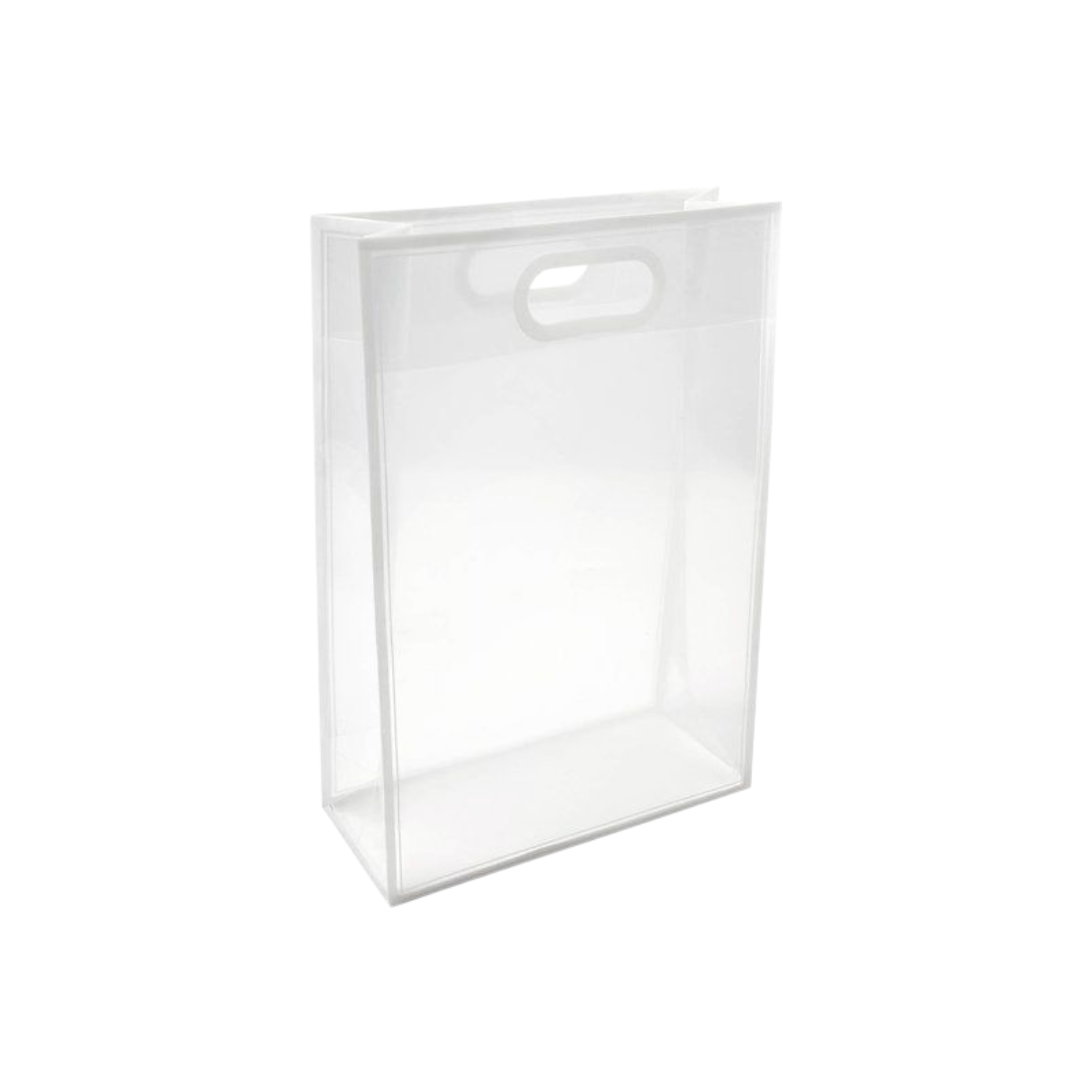 PVC Boutique Gift Shopping Bags with Color Border & Die Cut Handle 35x24x10cm