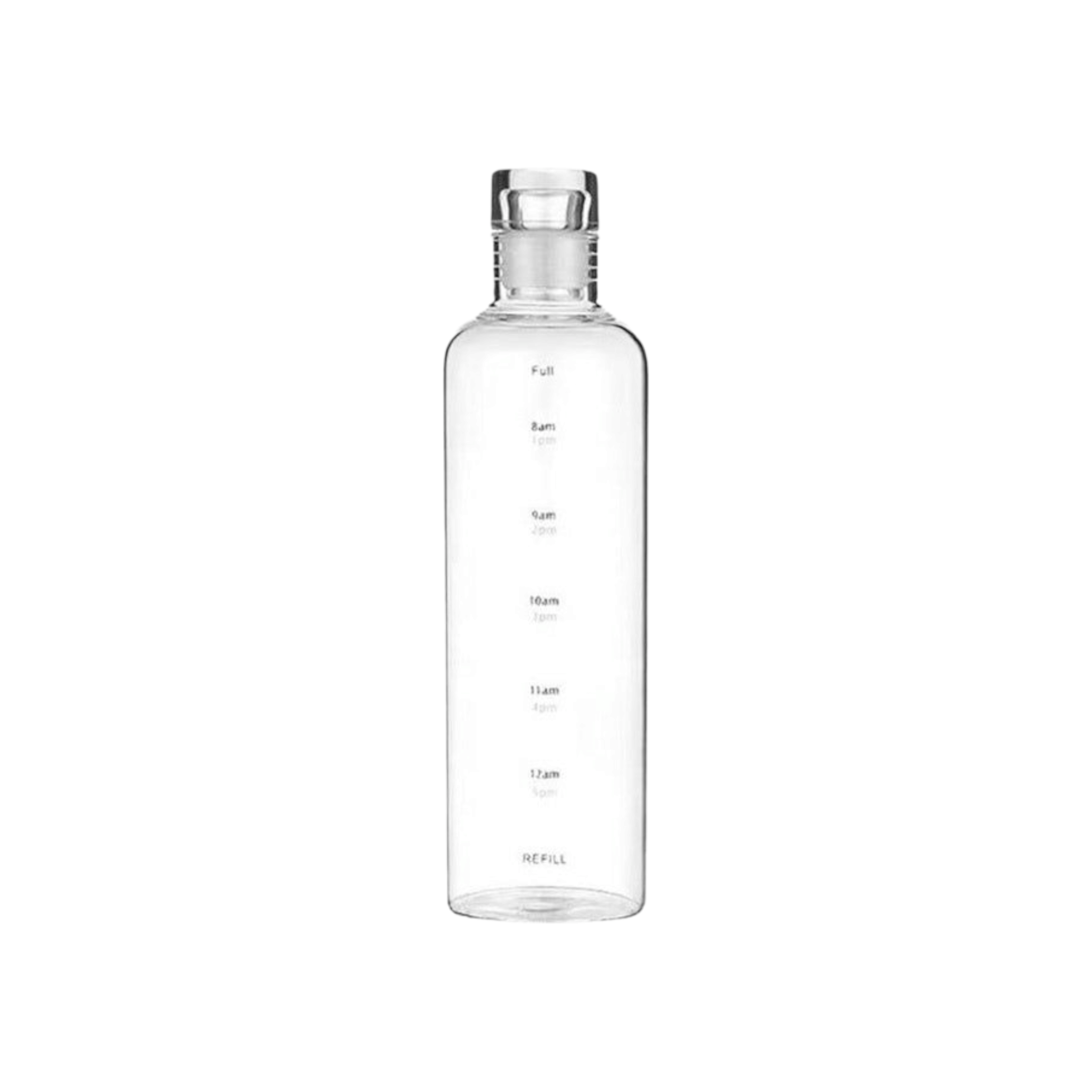 Elegant Time-Scale Sports Water Bottle Borosilicate Glass 550ml - Leak Proof 23x6.5cm