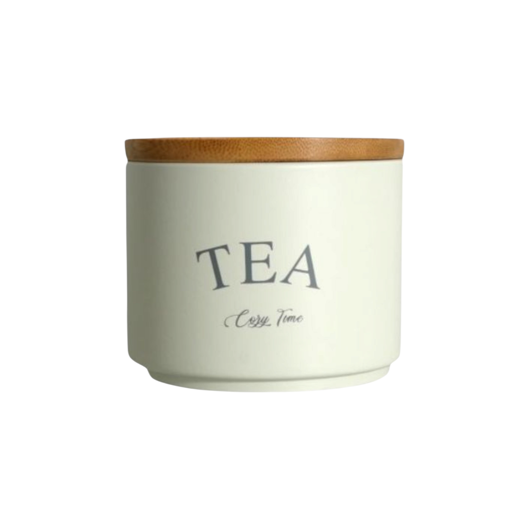 Stack Storage Tin Canister with Bamboo Lid Cream