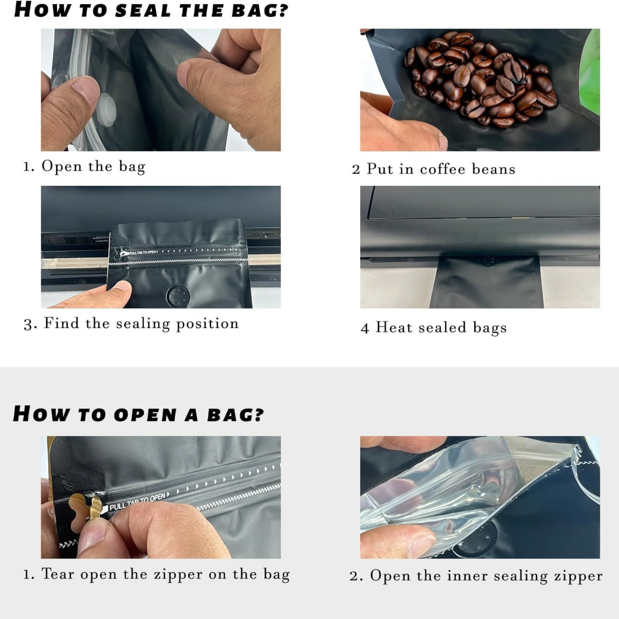 Aluminium Metalized Zip Lock Resealable Foil Stand Up Coffee Bags with No Window 10Pack