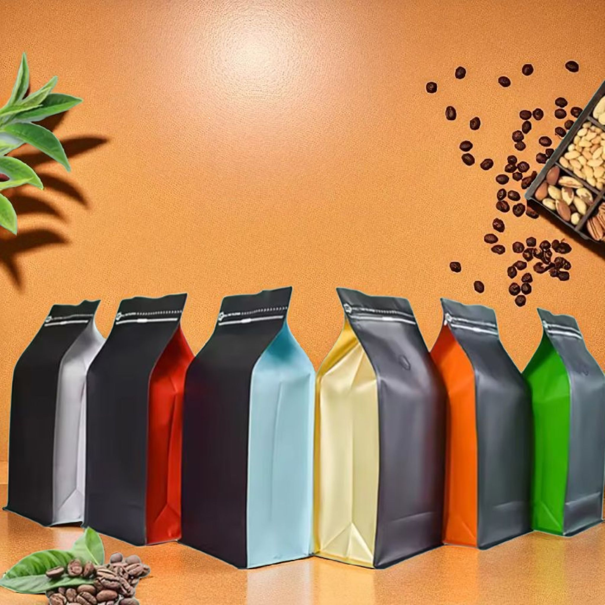 Aluminium Metalized Zip Lock Resealable Foil Stand Up Coffee Bags with No Window 10Pack