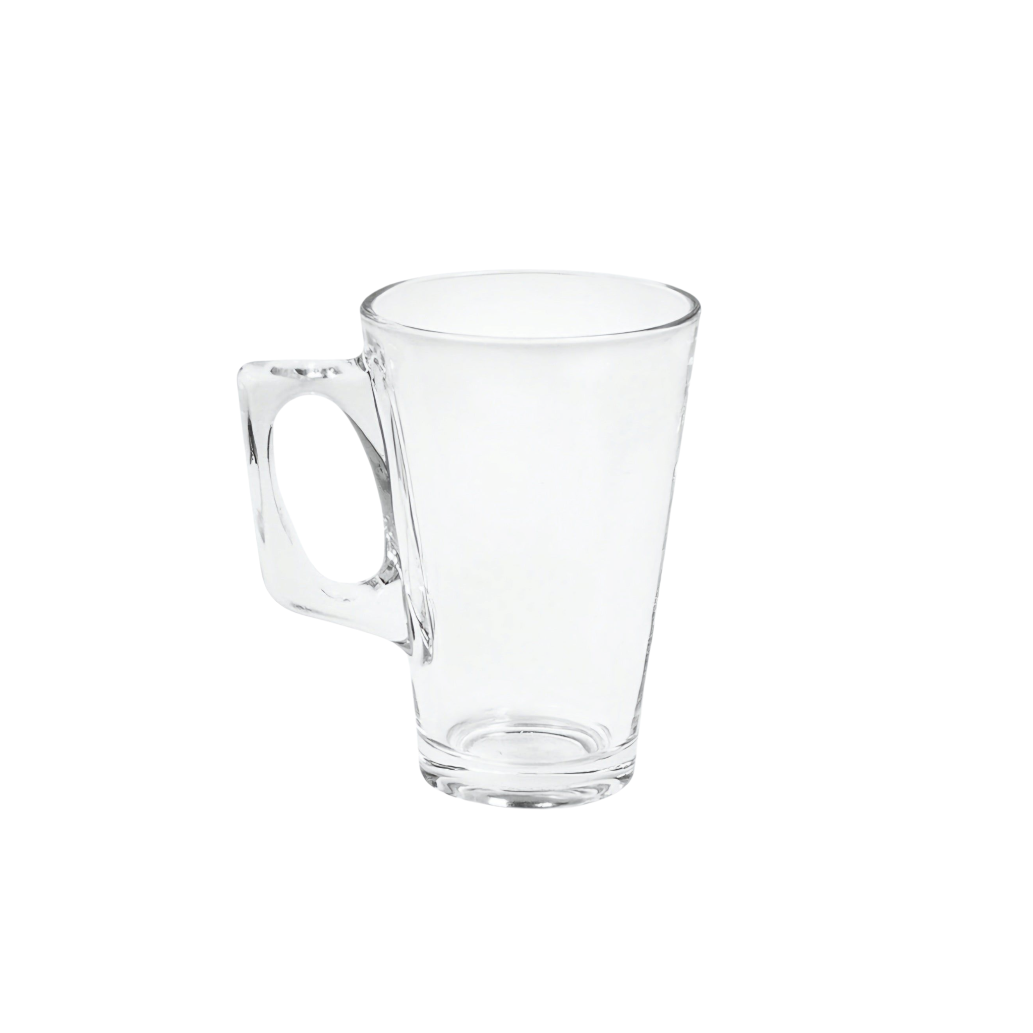 Glass Latte Coffee Mug 220ml V-Shaped 7x11cm 6pack