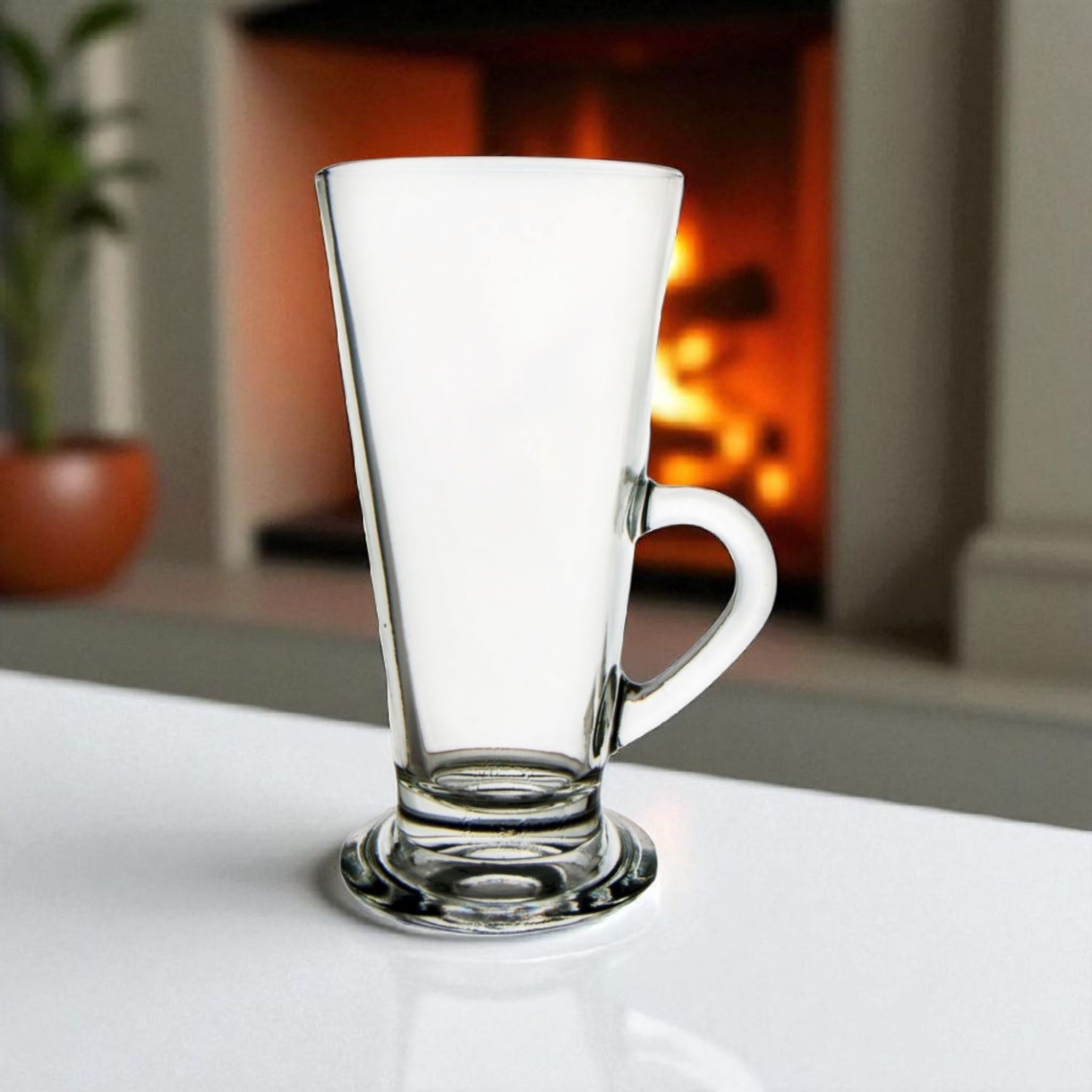 Glass Café Latte Coffee Mug 280ml 3pack