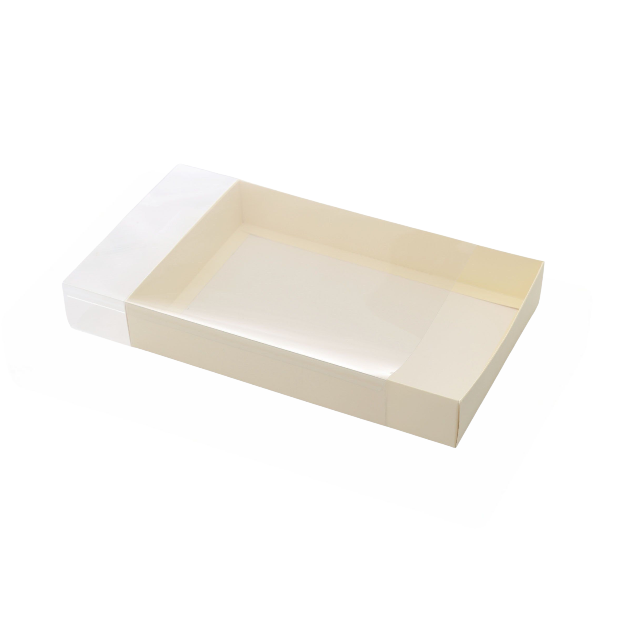 Gift Biscuit Paper Box with PVC Slide Cover Lid 30x20x5cm