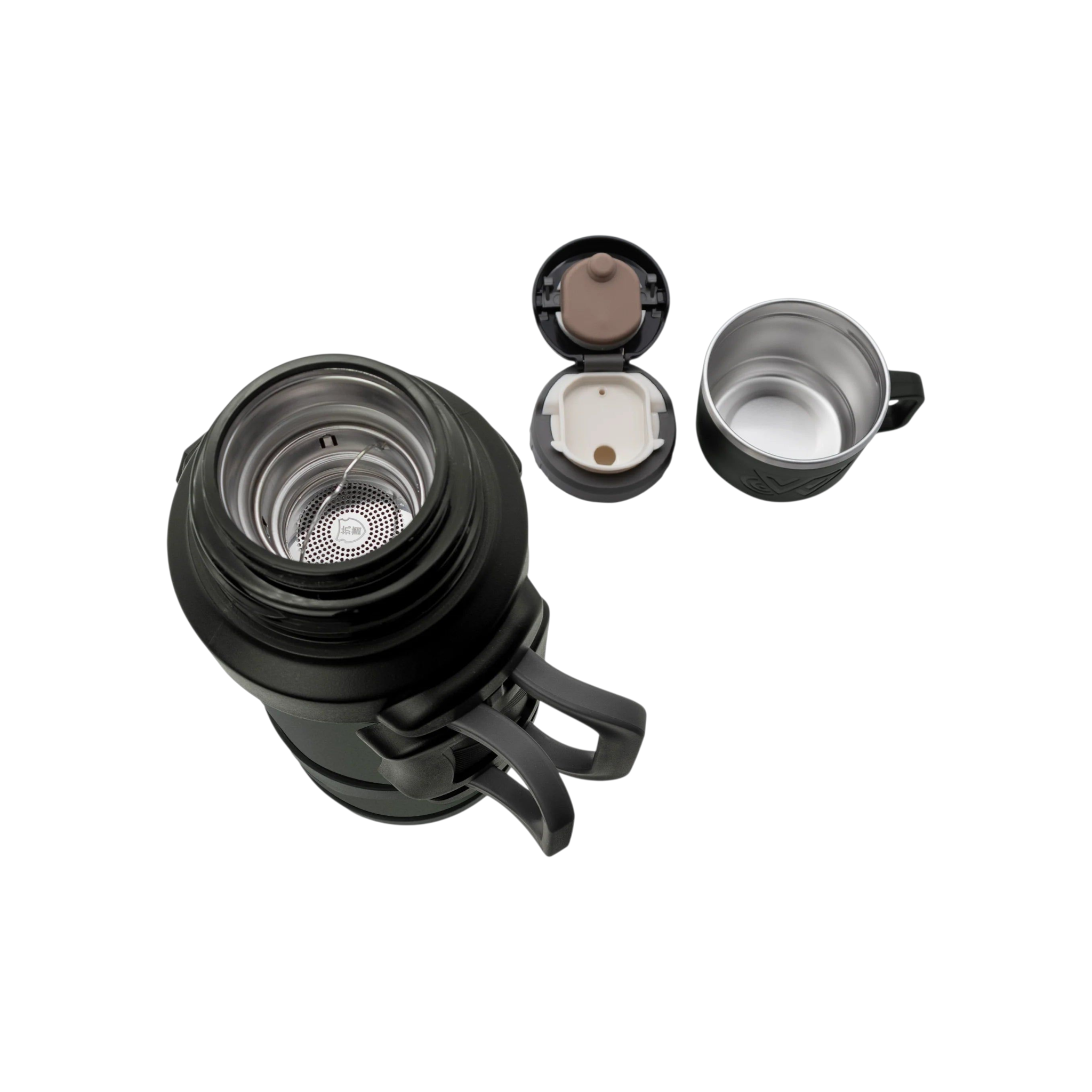 Regent Khaki Green Large Vacuum Flask Stainless Steel With Cup and Lid 2L