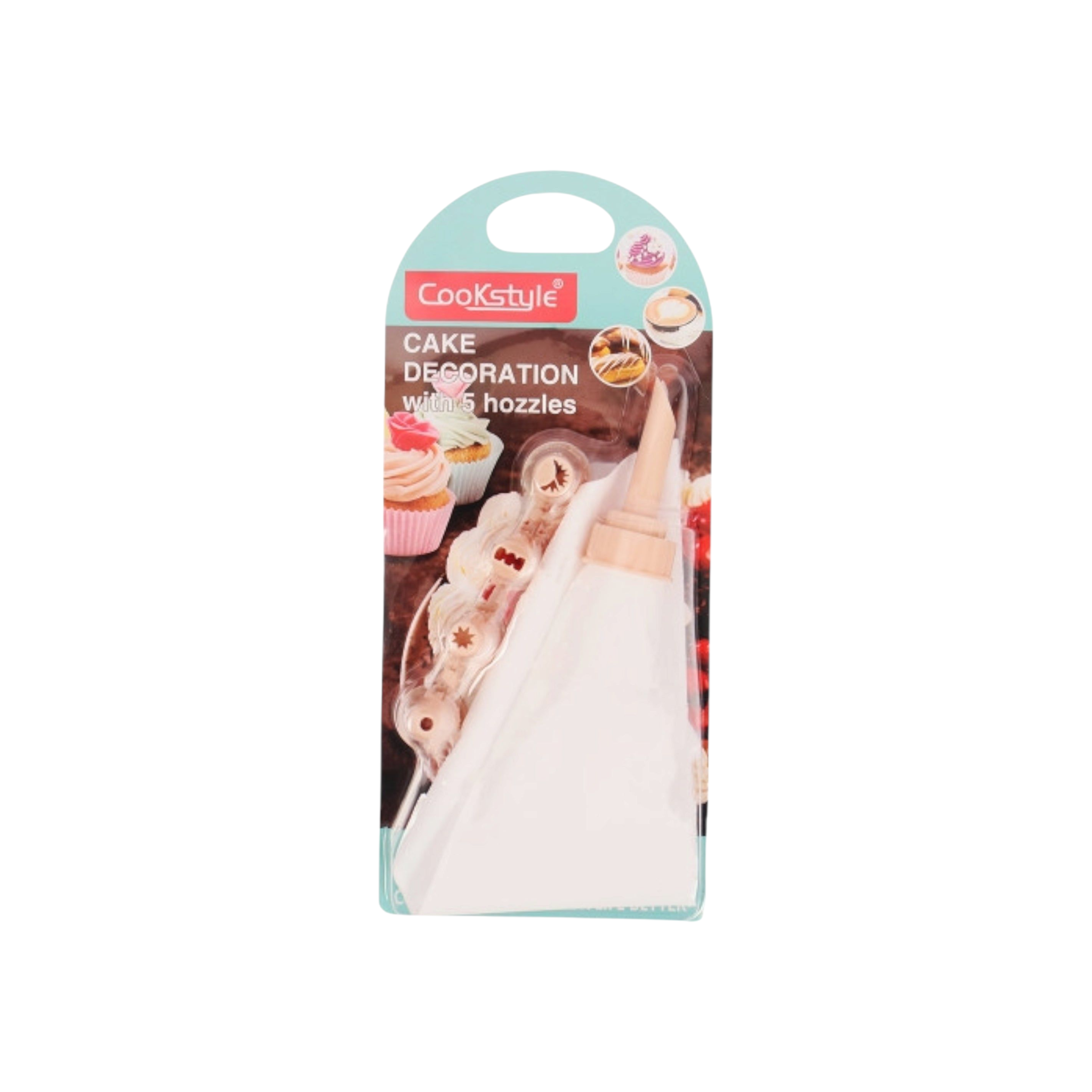 Cake Icing Set Decorator W/5 4-Nozzles 24.5x12cm S-025