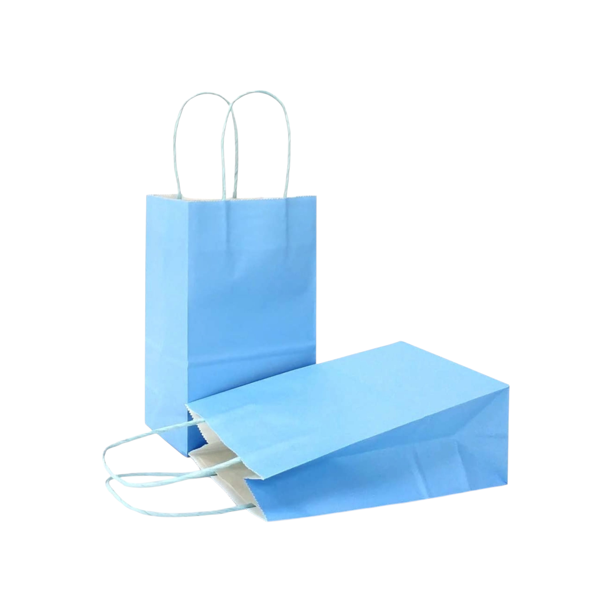 Kraft Paper Gift Shopper Bags 15x21x8cm 120gsm with Paper Twist Handle