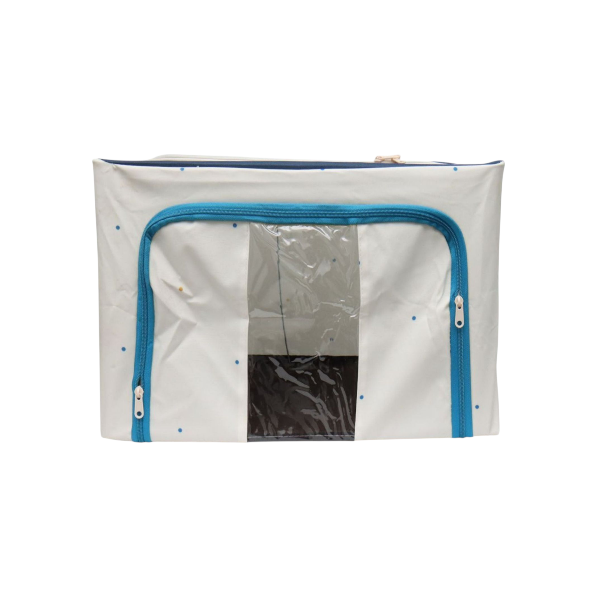 Wardrobe Storage Organiser Box Oxford Material 50x40x33cm Zipper Lid with See-Through Front Panel