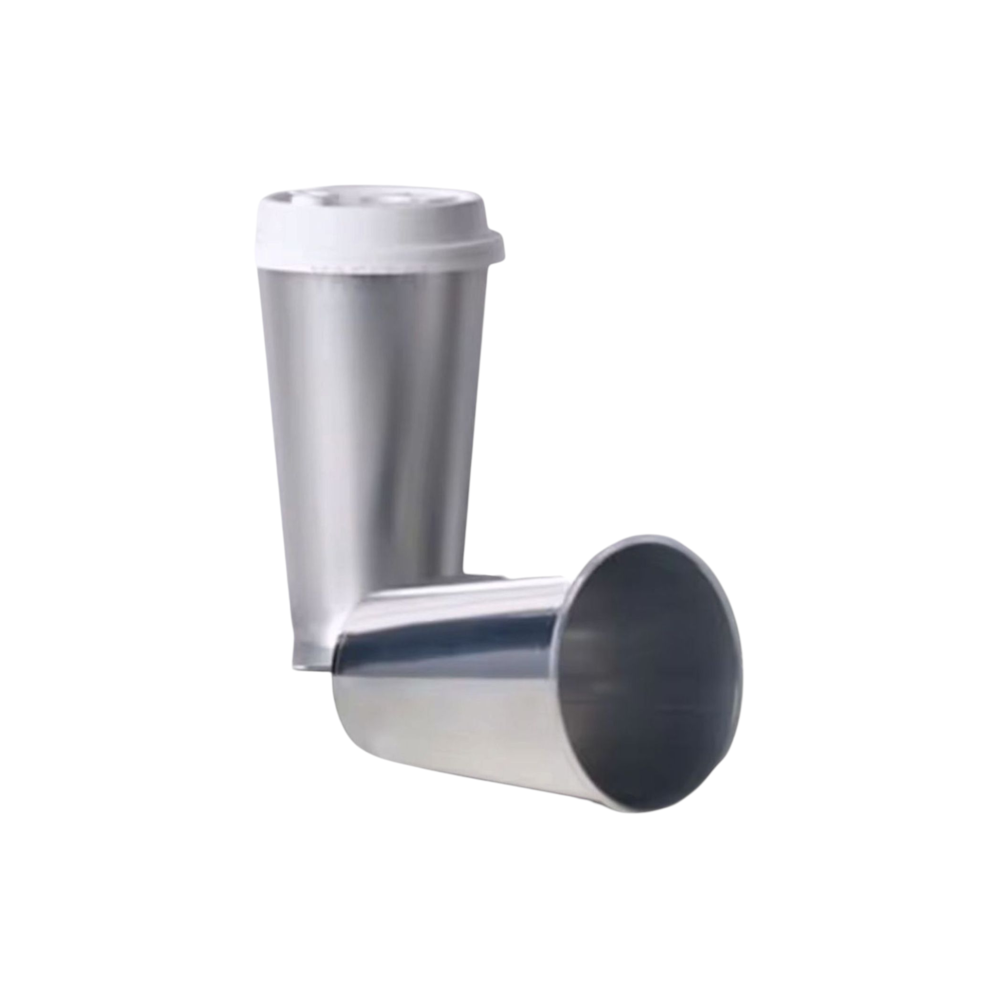 Disposable PP Drinking Silver Cup with White Sipper Lid