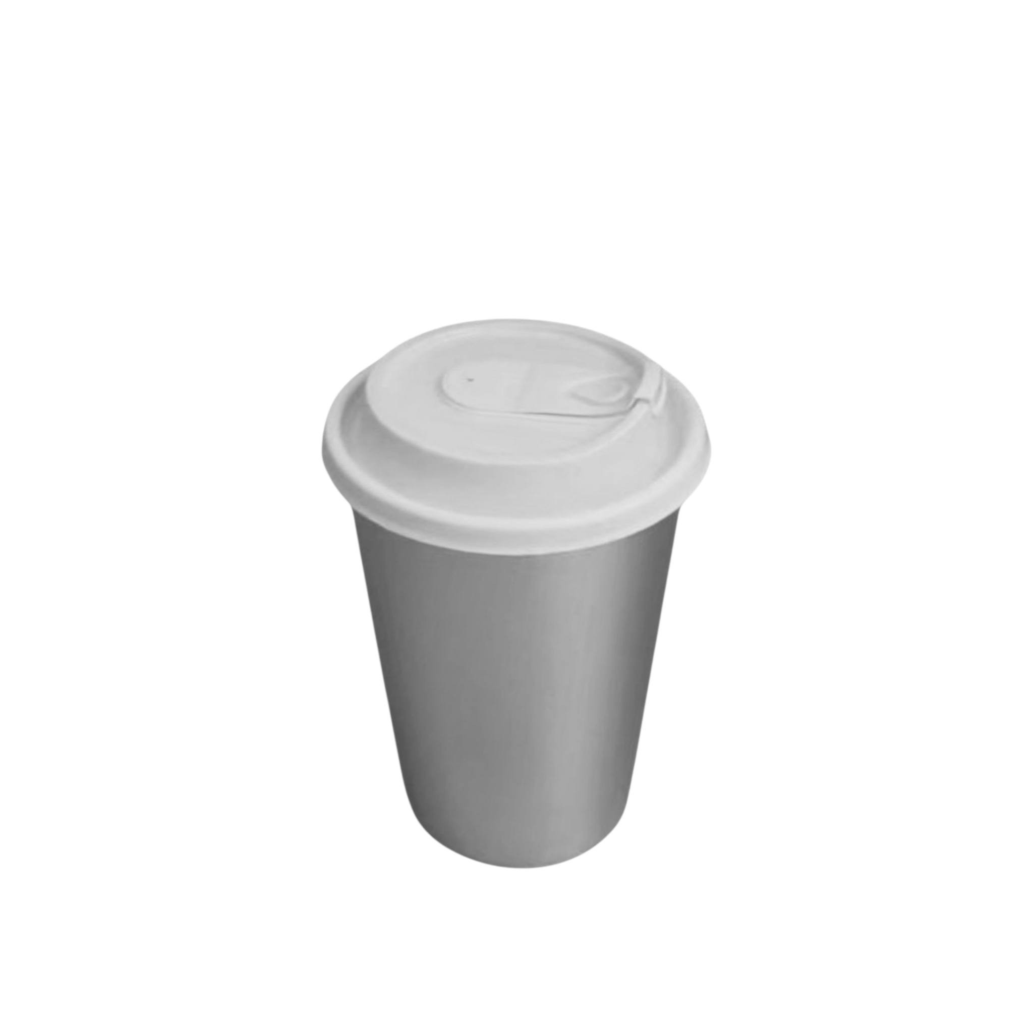 Disposable PP Drinking Silver Cup with White Sipper Lid