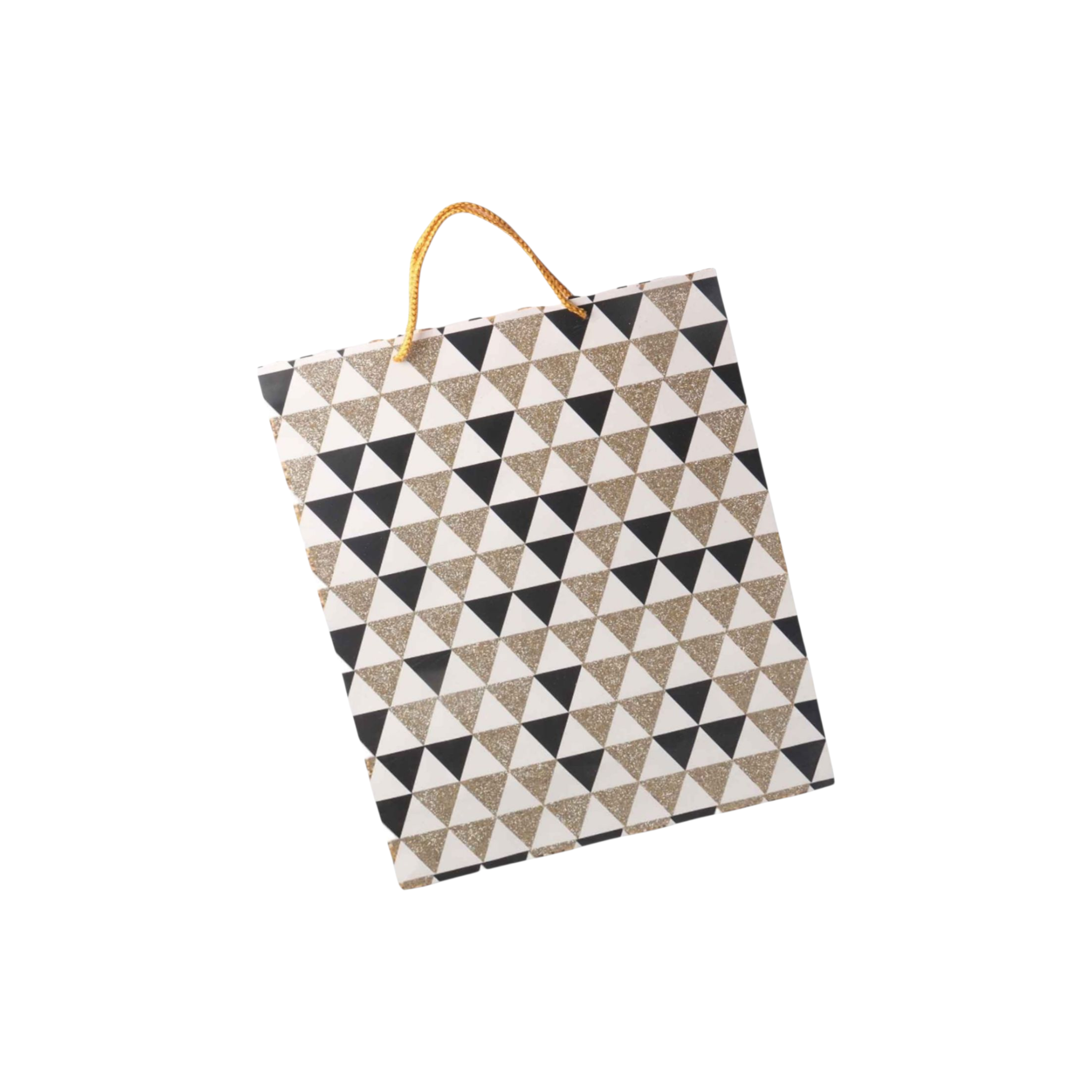 Designer Gift Paper Bag Tinsel Black Gold 31x41cm Large