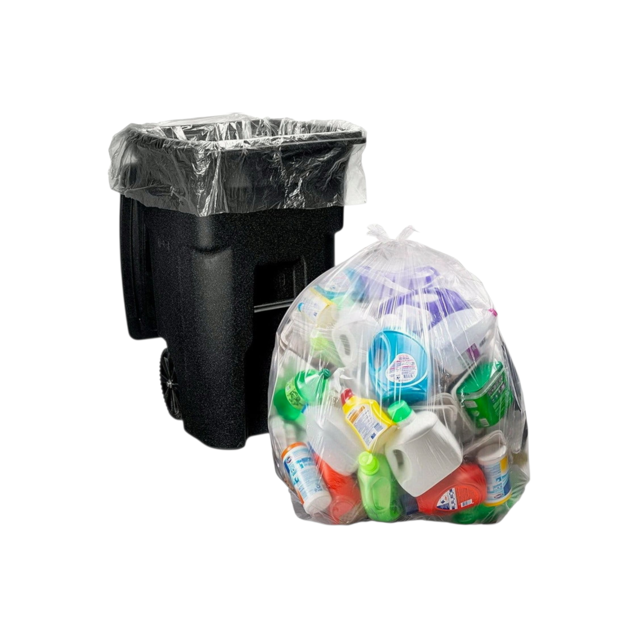 Refuse Bags Clear LDPE 95x105cm 50microns 20pack