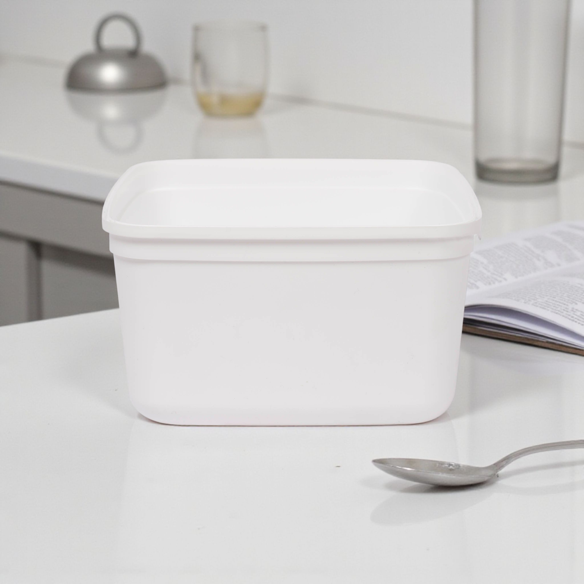 2L Ice Cream Tub Container White 5pack