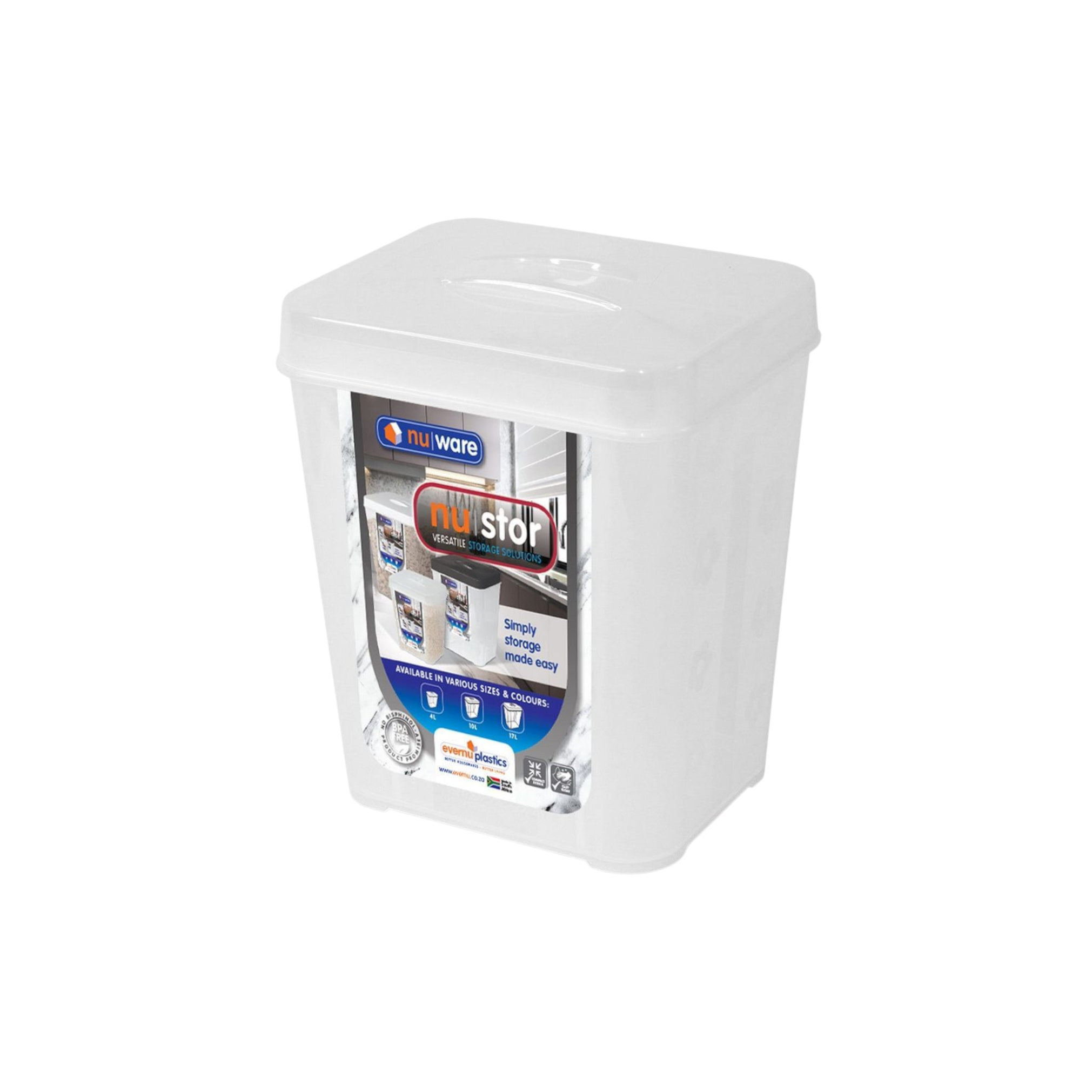 Nu Ware Premium Dry Food Storage Canister 10L Clear