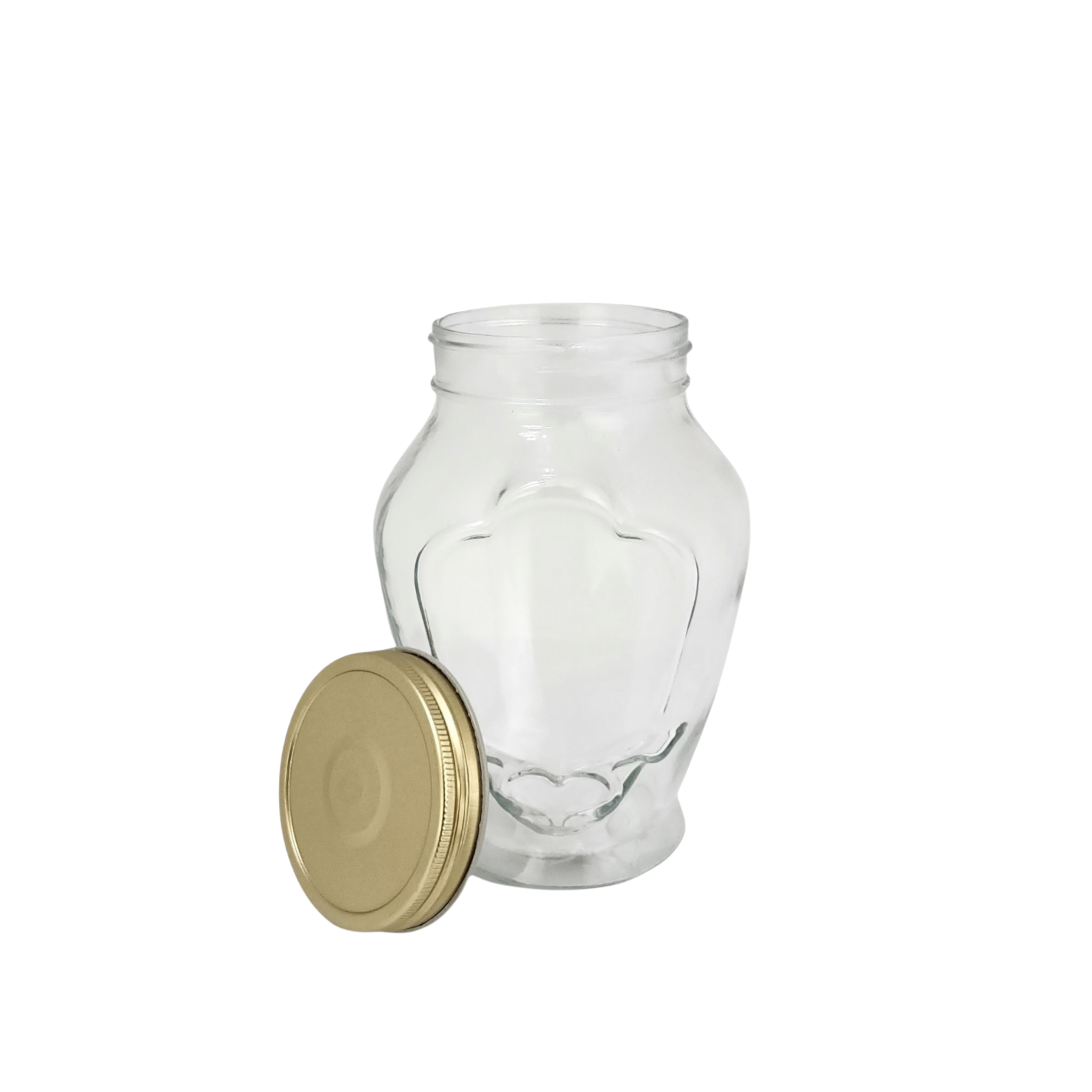 LAV Glass Storage Canister Jar 1L with Gold Lid SGN1361