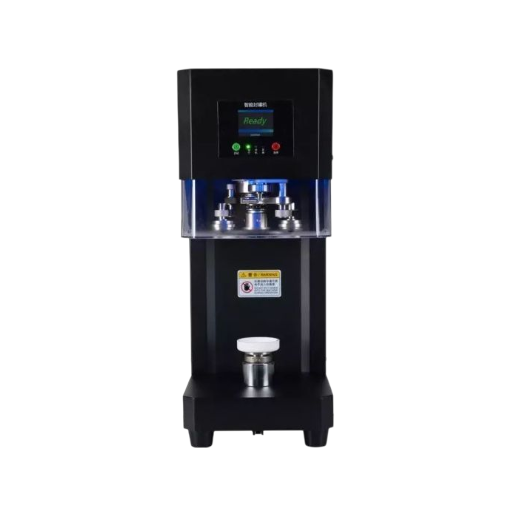 Automatic Can Sealing Machine Non Rotary - for Food Grade Plastic Drinking Clear Can Bottle