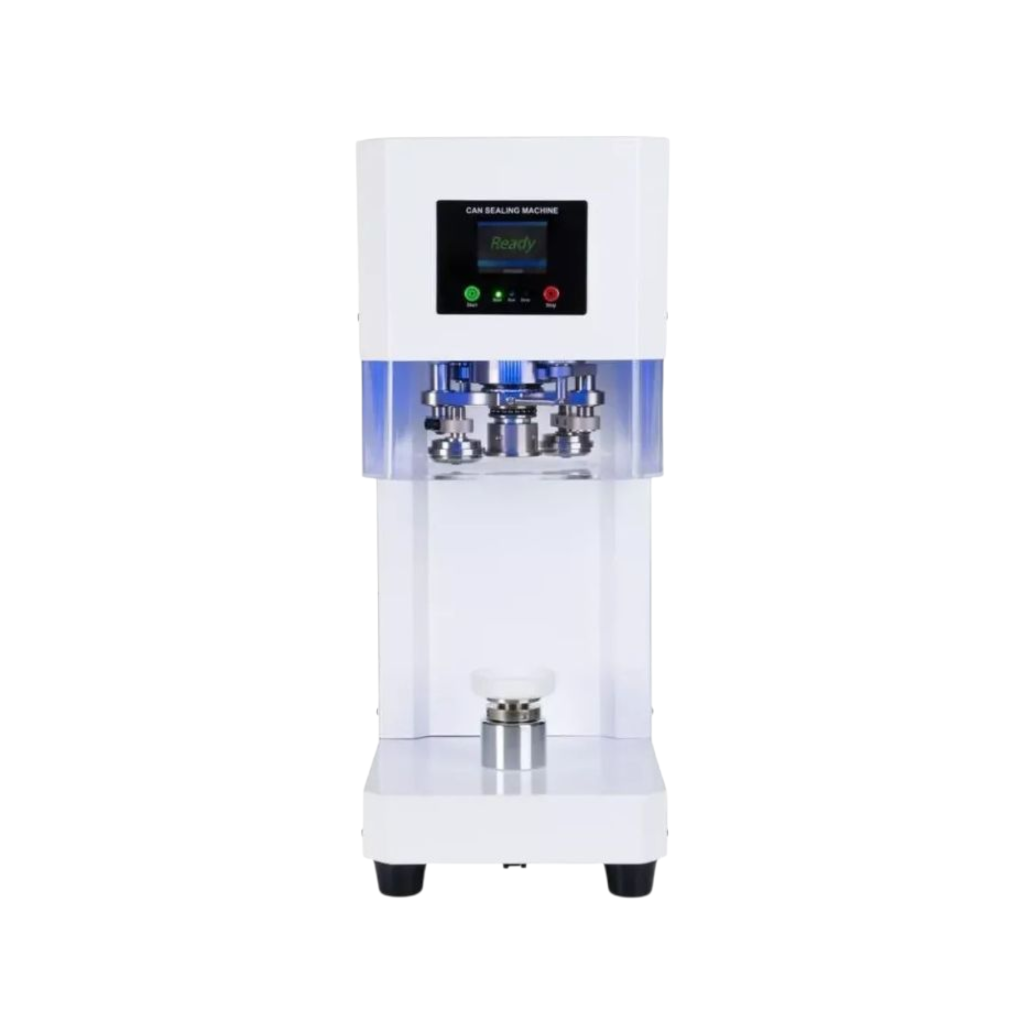 Automatic Can Sealing Machine Non Rotary - for Food Grade Plastic Drinking Clear Can Bottle