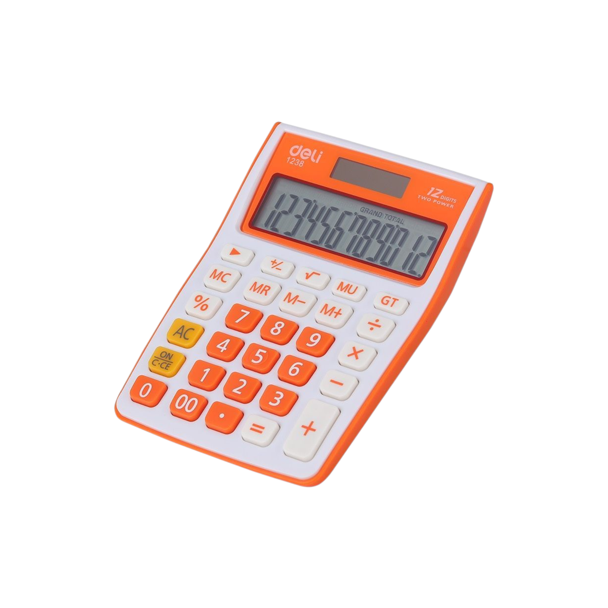 Deli Calculator Plastic 8-Digit Black Flip-Cover