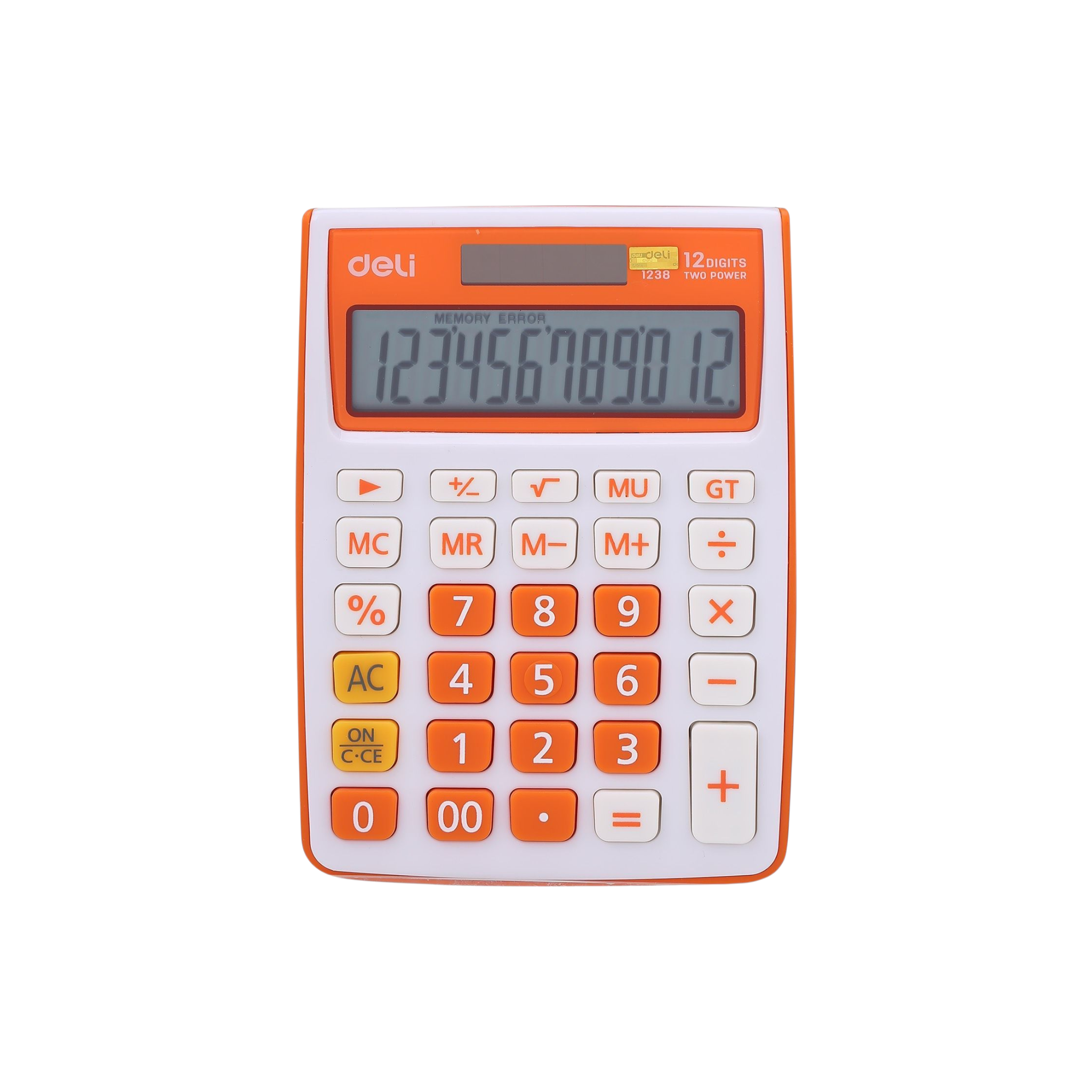 Deli Calculator Plastic 8-Digit Black Flip-Cover